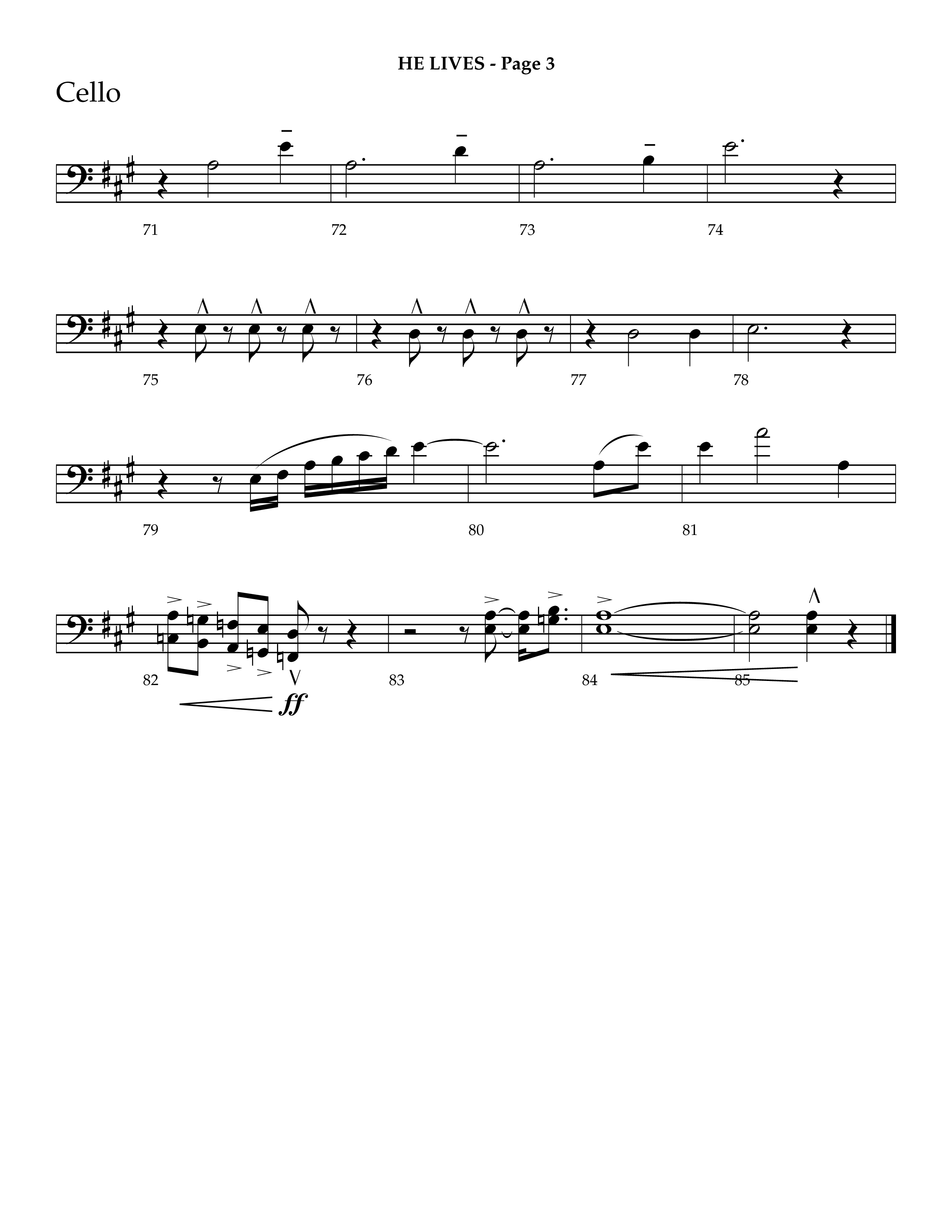 He Lives (Choral Anthem SATB) Cello (Lifeway Choral / Arr. J. Daniel Smith)