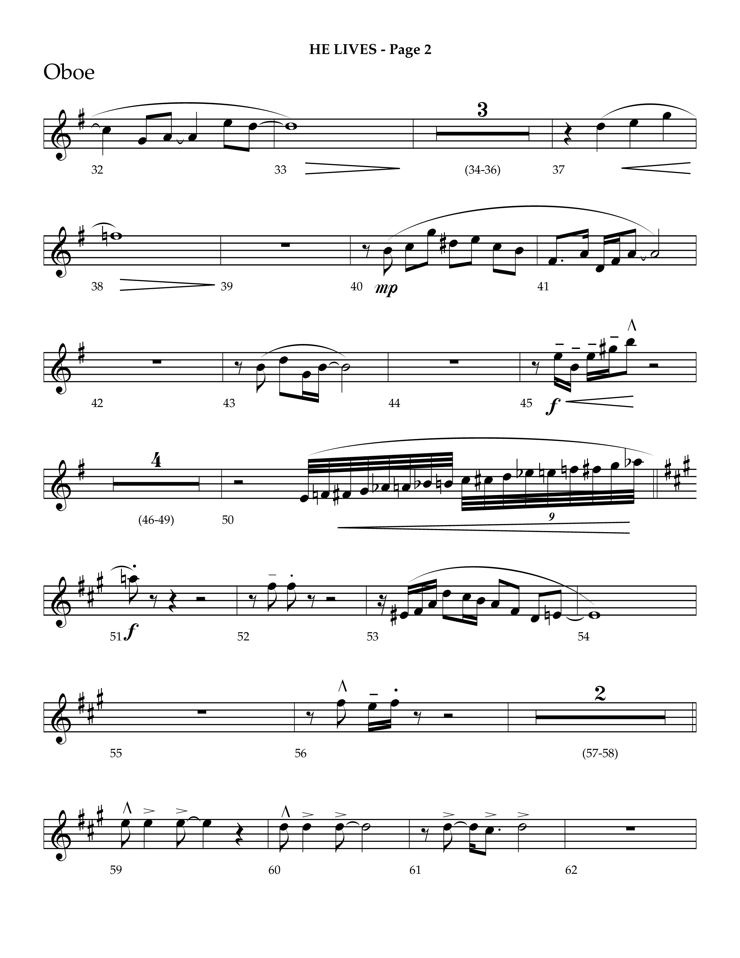 He Lives (Choral Anthem SATB) Oboe (Lifeway Choral / Arr. J. Daniel Smith)