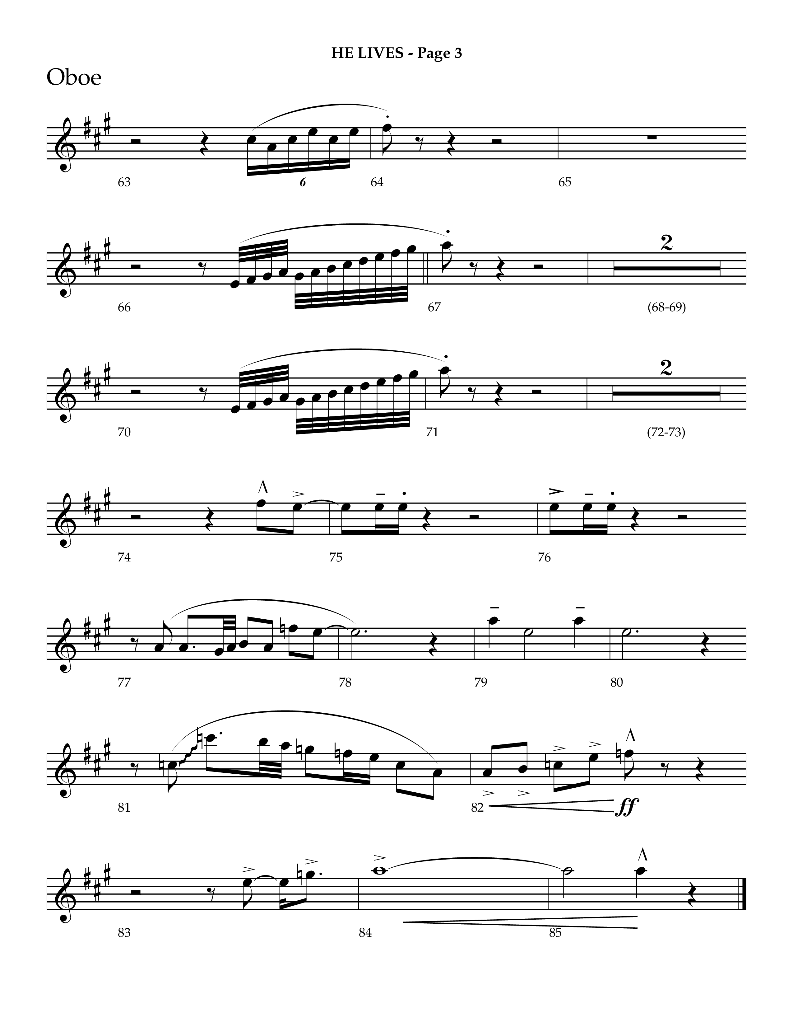 He Lives (Choral Anthem SATB) Oboe (Lifeway Choral / Arr. J. Daniel Smith)