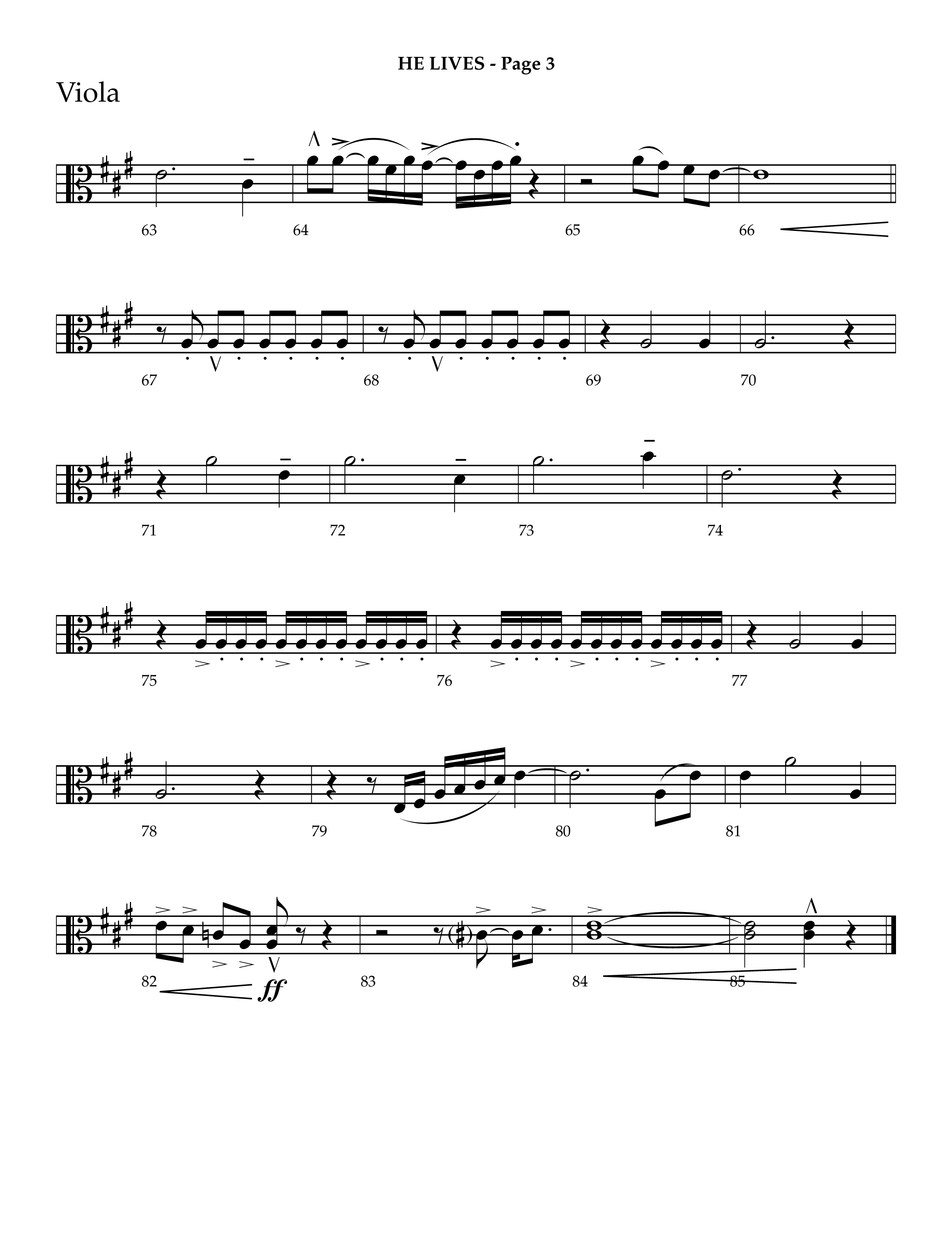 He Lives (Choral Anthem SATB) Viola (Lifeway Choral / Arr. J. Daniel Smith)