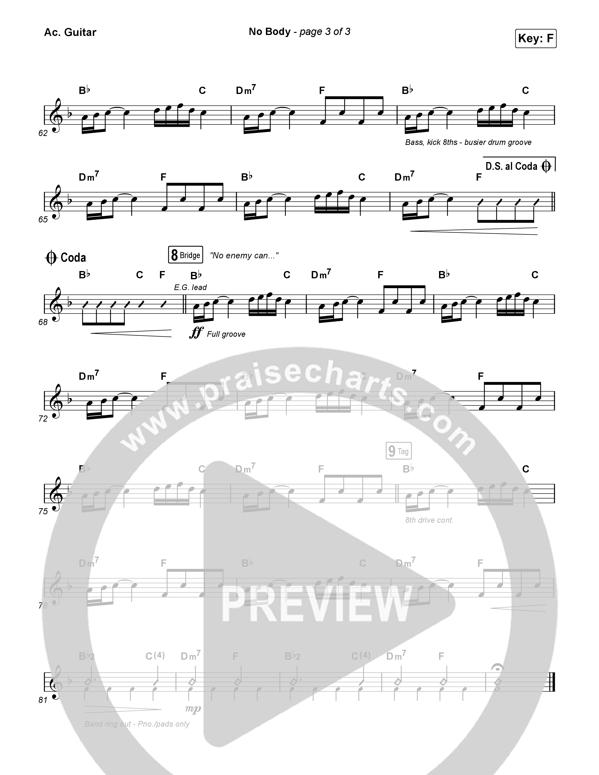 No Body (Sing It Now) Acoustic Guitar (Elevation Worship / Jonsal Barrientes / Arr. Luke Gambill)