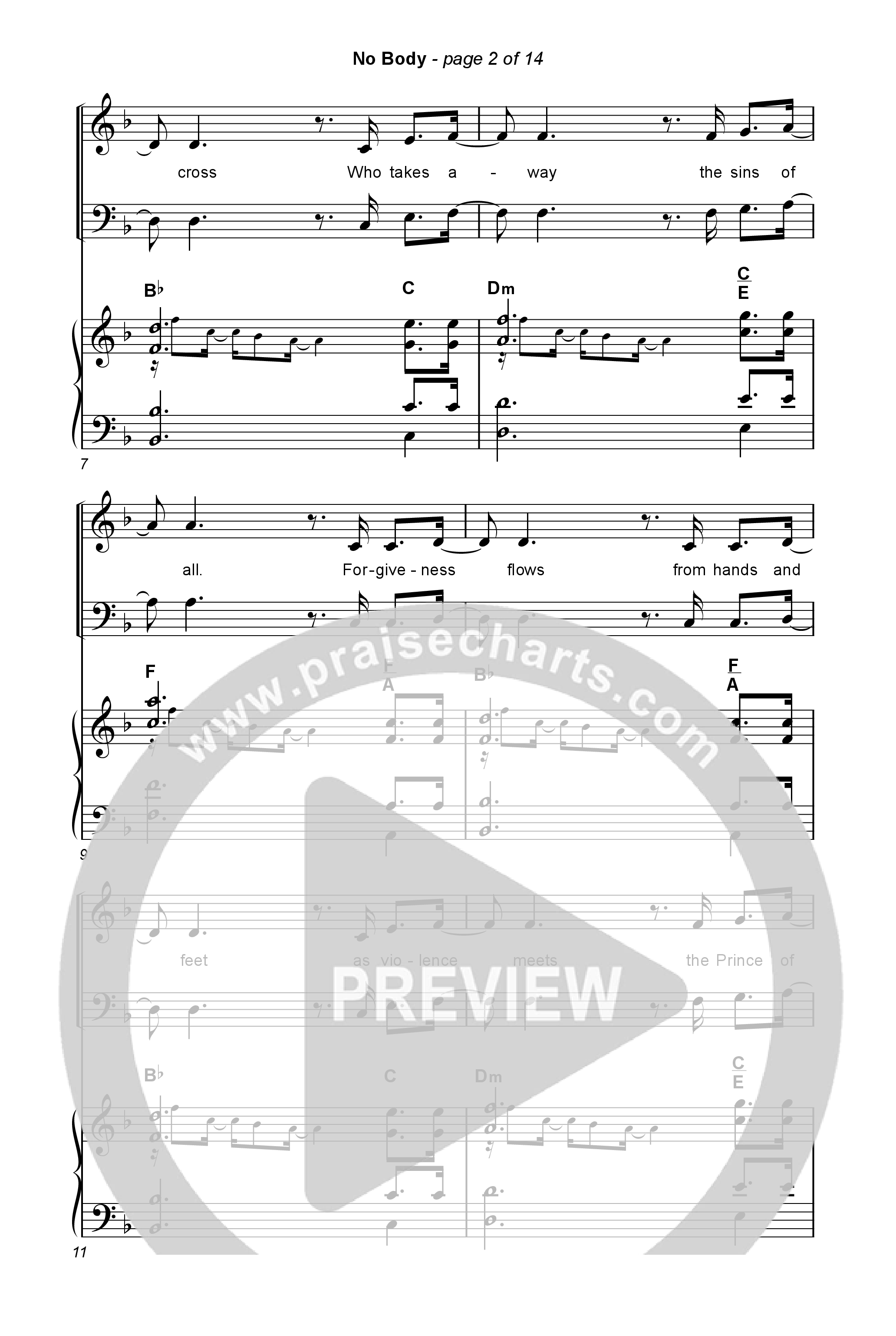 No Body (Sing It Now) Octavo (SATB & Pno) (Elevation Worship / Jonsal Barrientes / Arr. Luke Gambill)