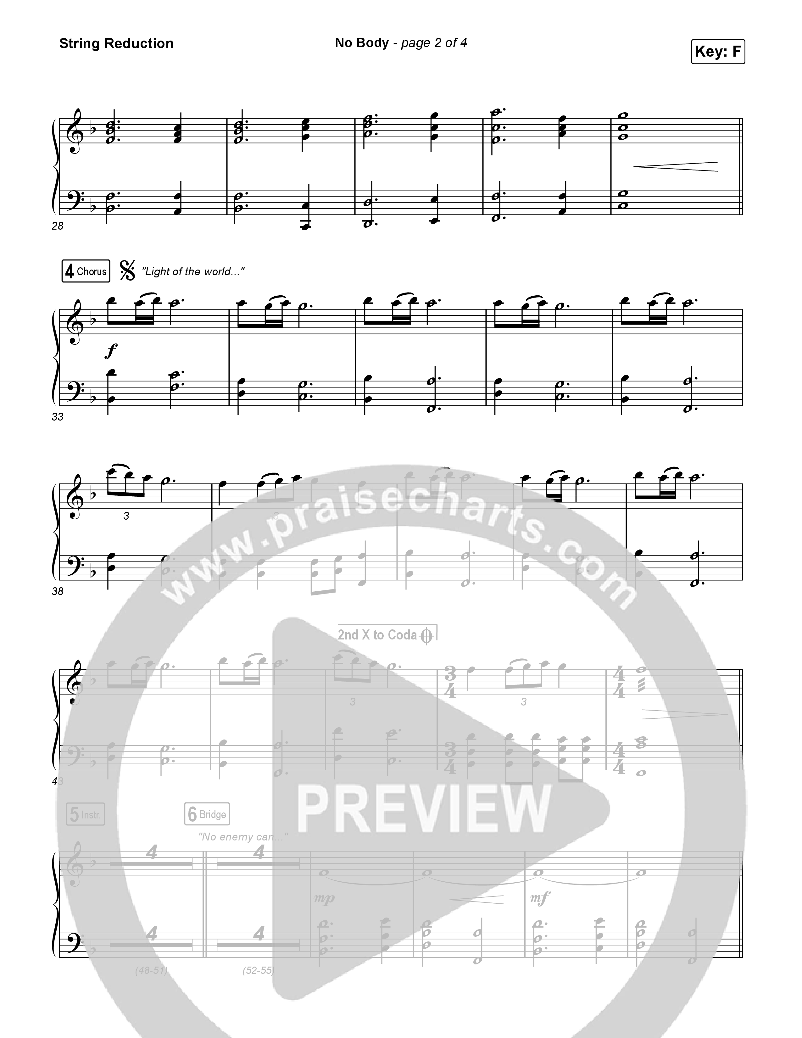 No Body (Sing It Now) String Reduction (Elevation Worship / Jonsal Barrientes / Arr. Luke Gambill)