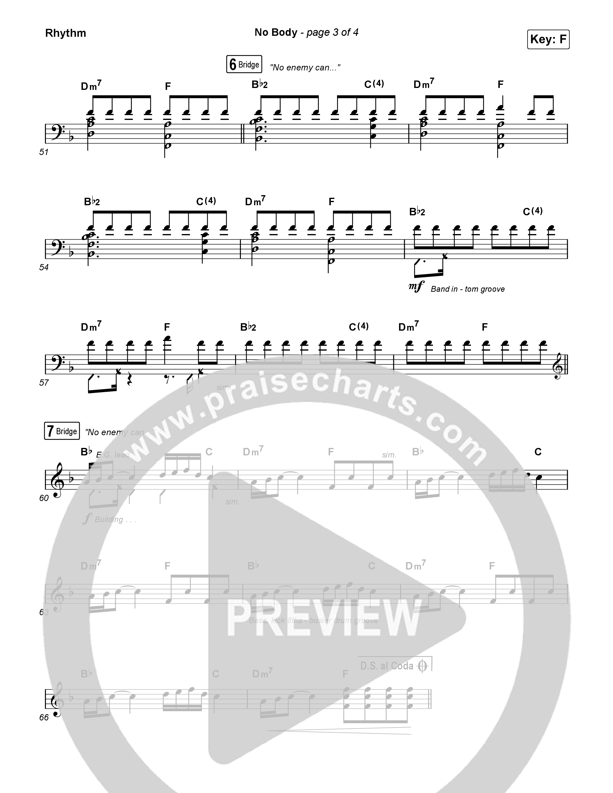 No Body (Worship Choir/SAB) Rhythm Pack (Elevation Worship / Jonsal Barrientes / Arr. Luke Gambill)