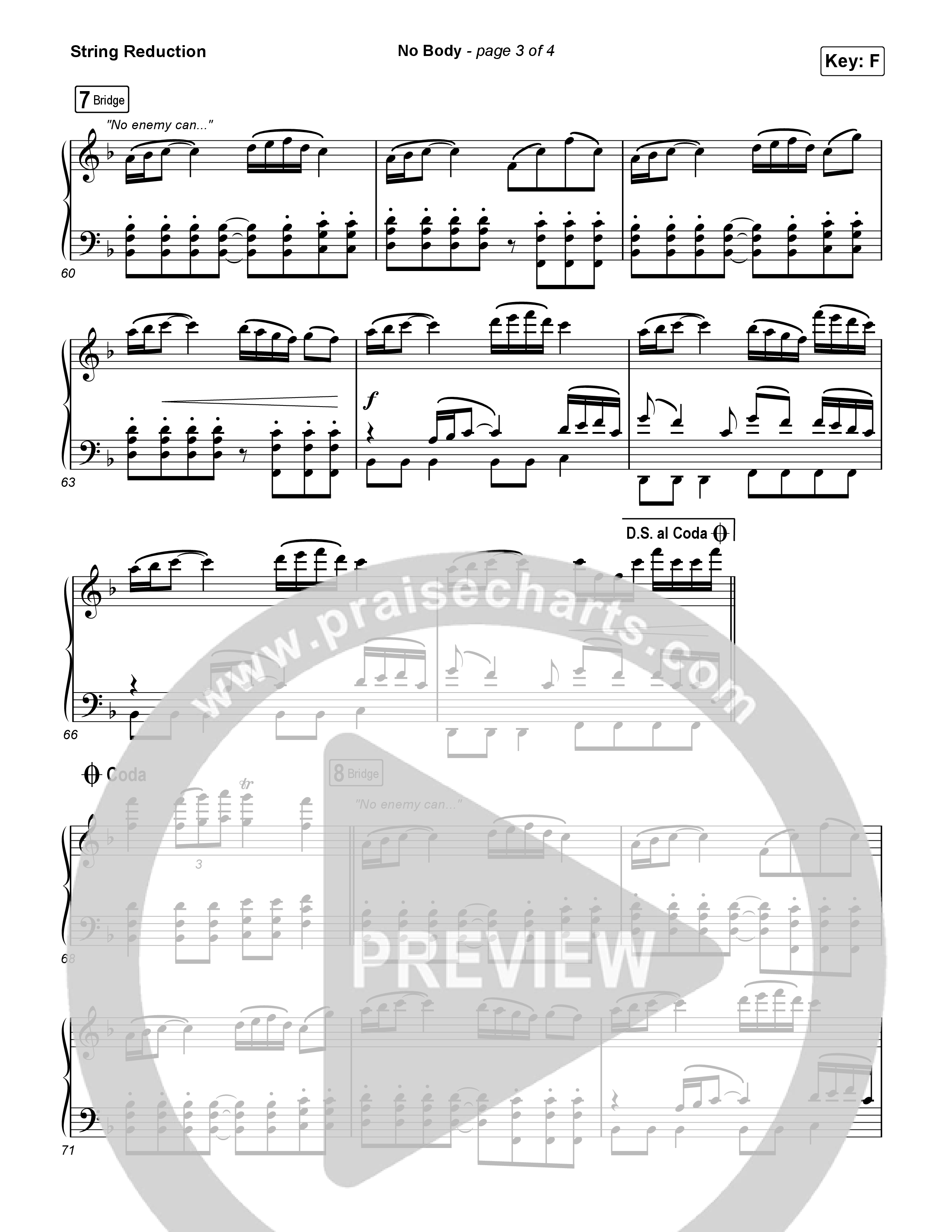 No Body (Worship Choir/SAB) String Reduction (Elevation Worship / Jonsal Barrientes / Arr. Luke Gambill)