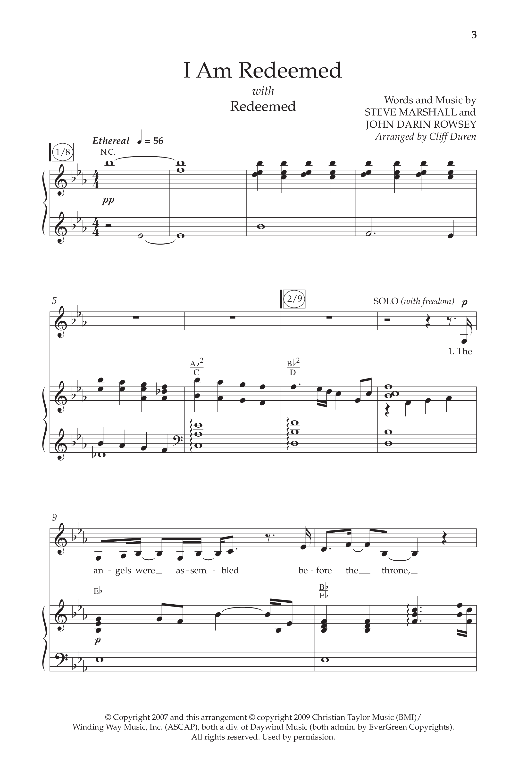 I Am Redeemed (with Redeemed) (Choral Anthem SATB) Anthem (SATB/Piano) (Lifeway Choral / Arr. Cliff Duren)