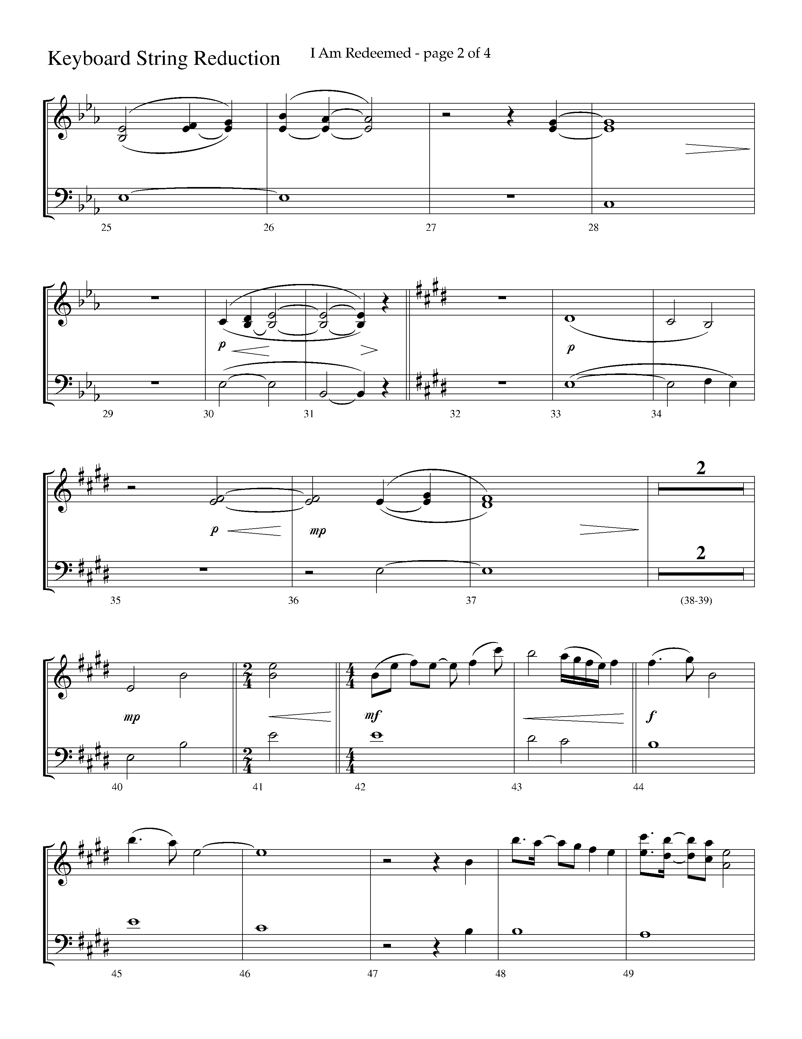 I Am Redeemed (with Redeemed) (Choral Anthem SATB) String Reduction (Lifeway Choral / Arr. Cliff Duren)