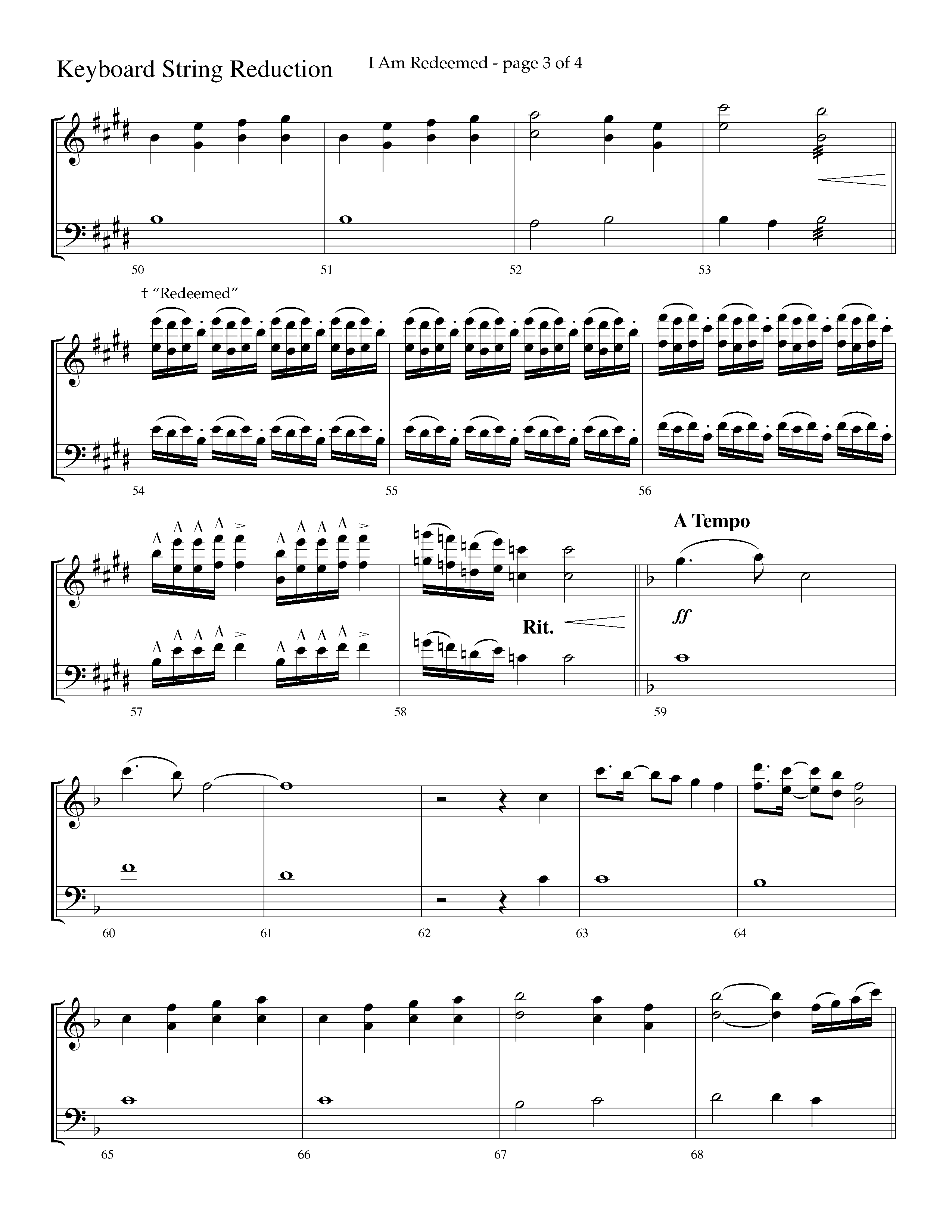 I Am Redeemed (with Redeemed) (Choral Anthem SATB) String Reduction (Lifeway Choral / Arr. Cliff Duren)