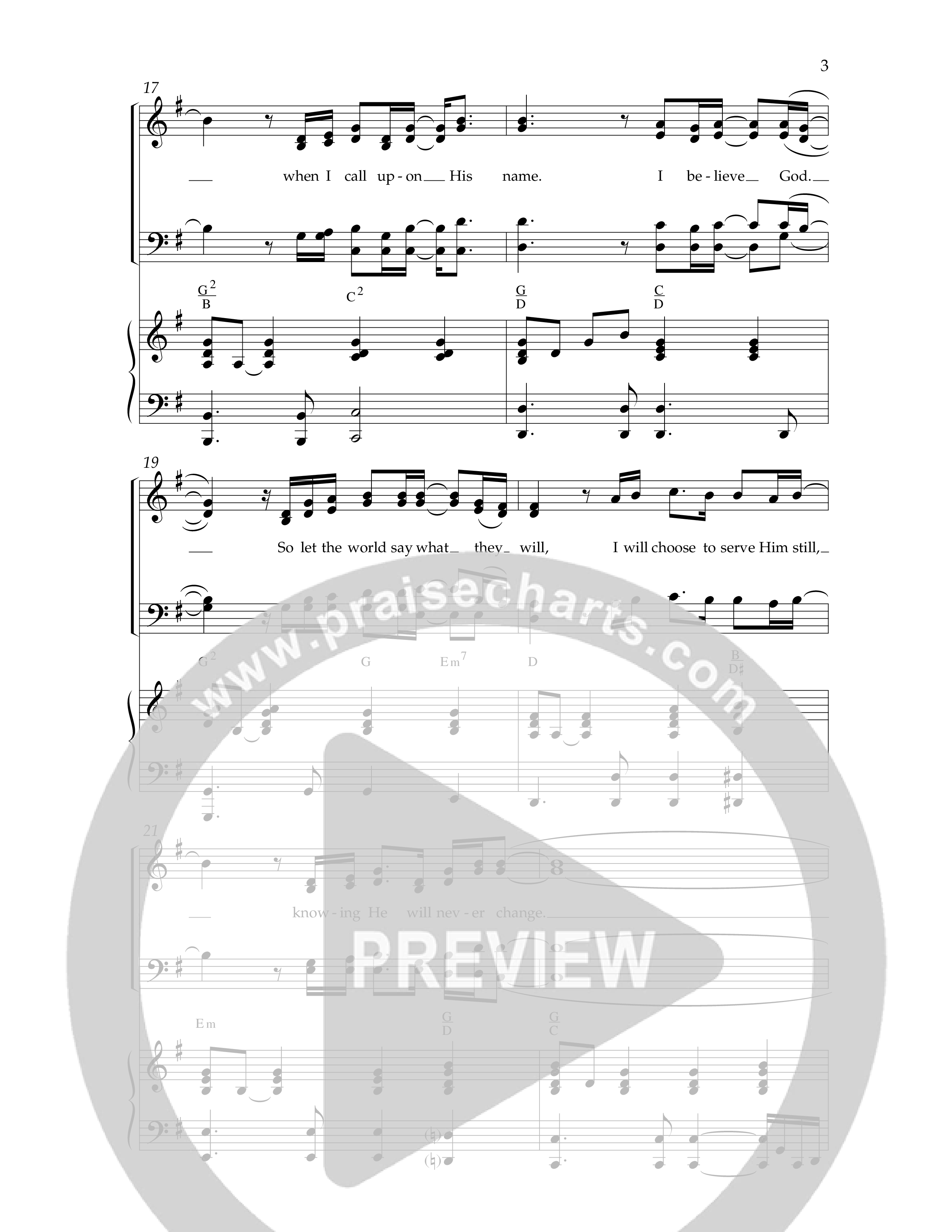 I Believe God (Choral Anthem SATB) Anthem (SATB/Piano) (Lifeway Choral / Arr. Cliff Duren)
