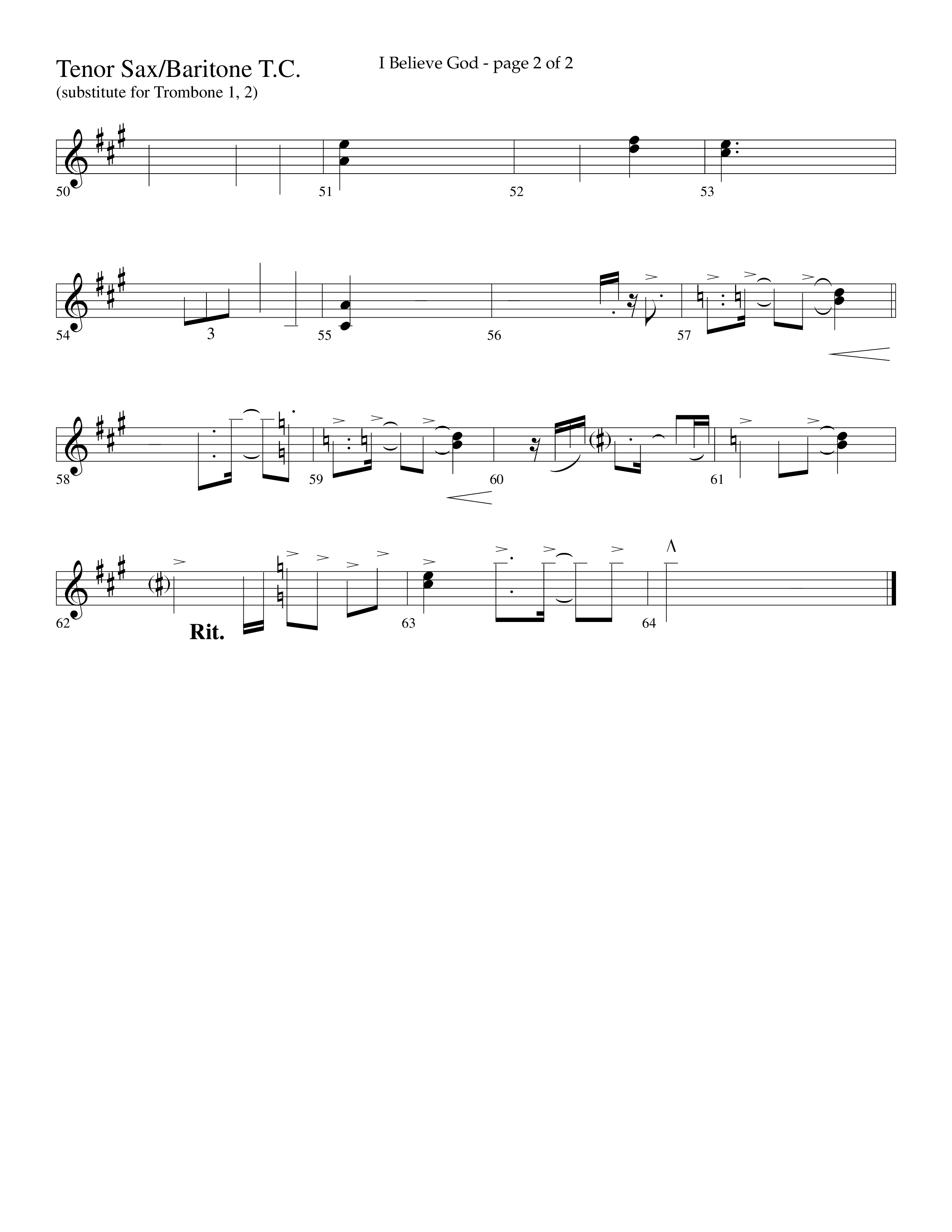 I Believe God (Choral Anthem SATB) Tenor Sax/Baritone T.C. (Lifeway Choral / Arr. Cliff Duren)