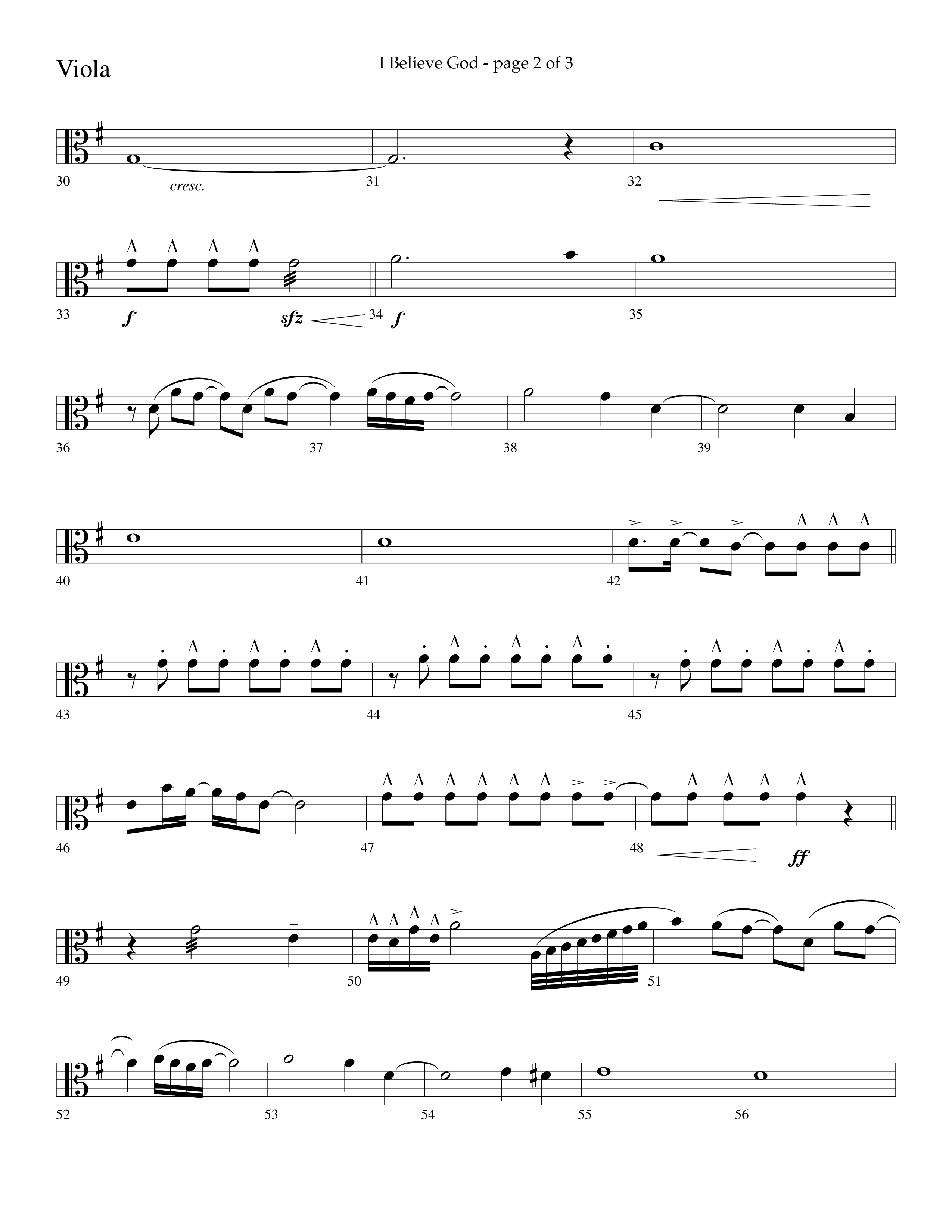 I Believe God (Choral Anthem SATB) Viola (Lifeway Choral / Arr. Cliff Duren)