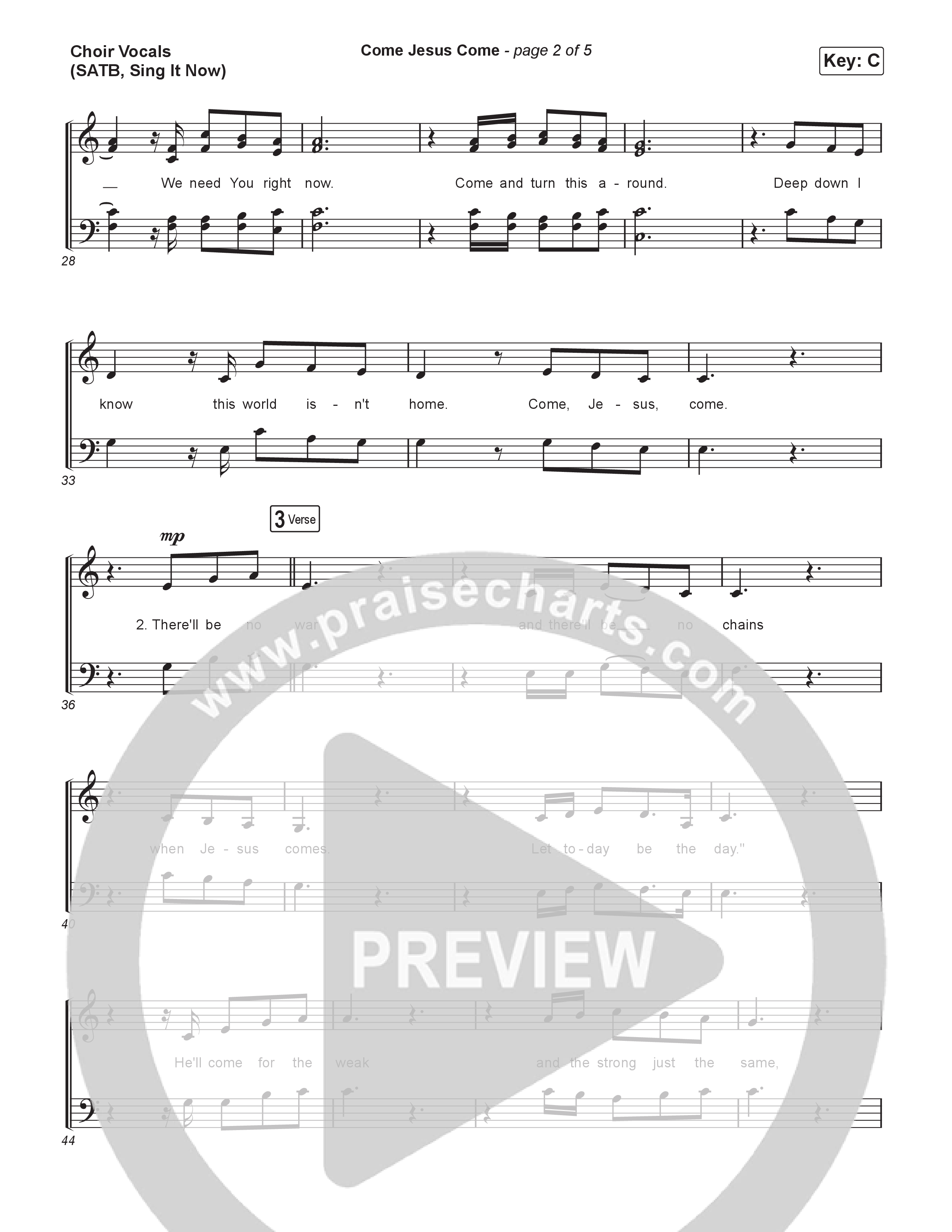 Come Jesus Come (Sing It Now) Choir Sheet (SATB) (CeCe Winans / Arr. Luke Gambill)
