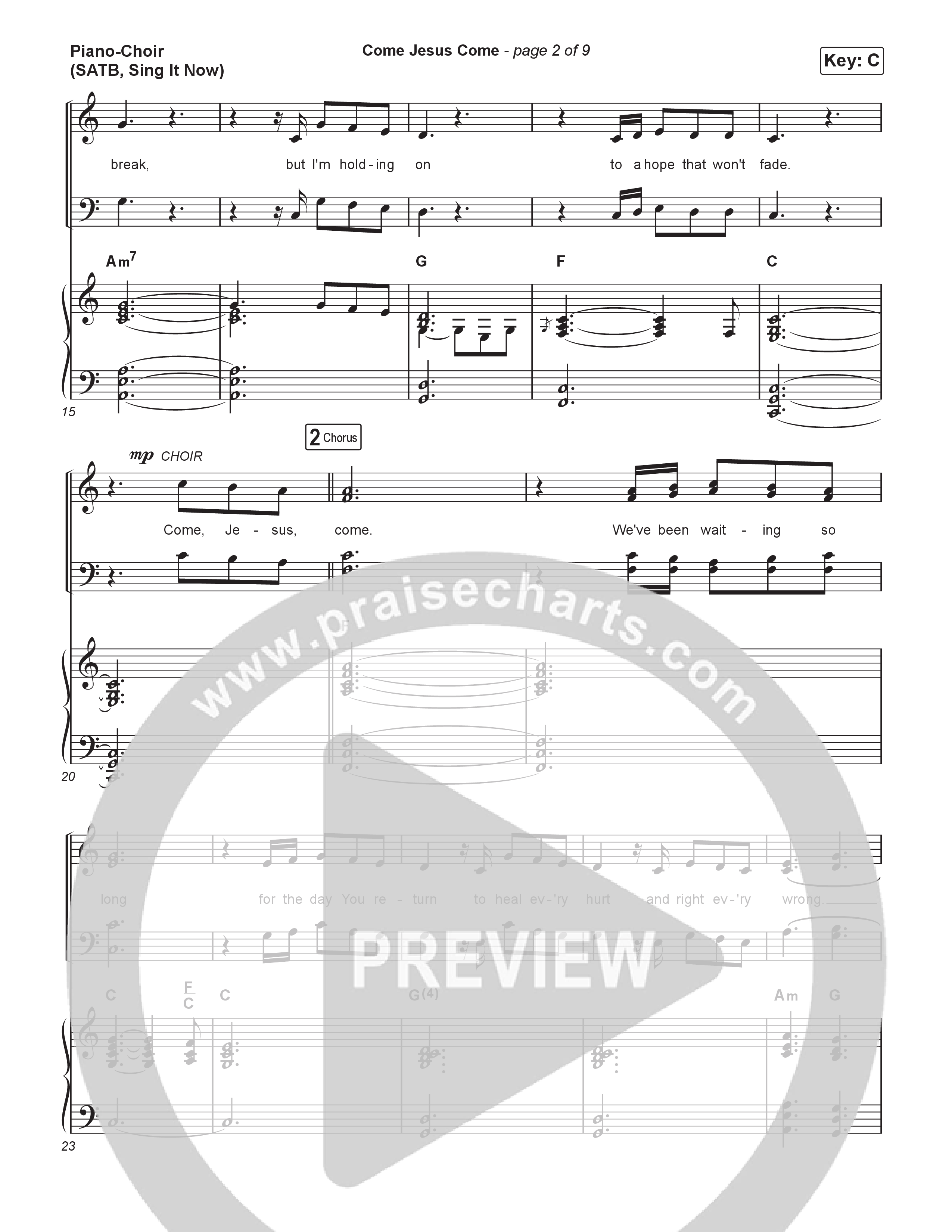 Come Jesus Come (Sing It Now) Piano/Choir (SATB) (CeCe Winans / Arr. Luke Gambill)