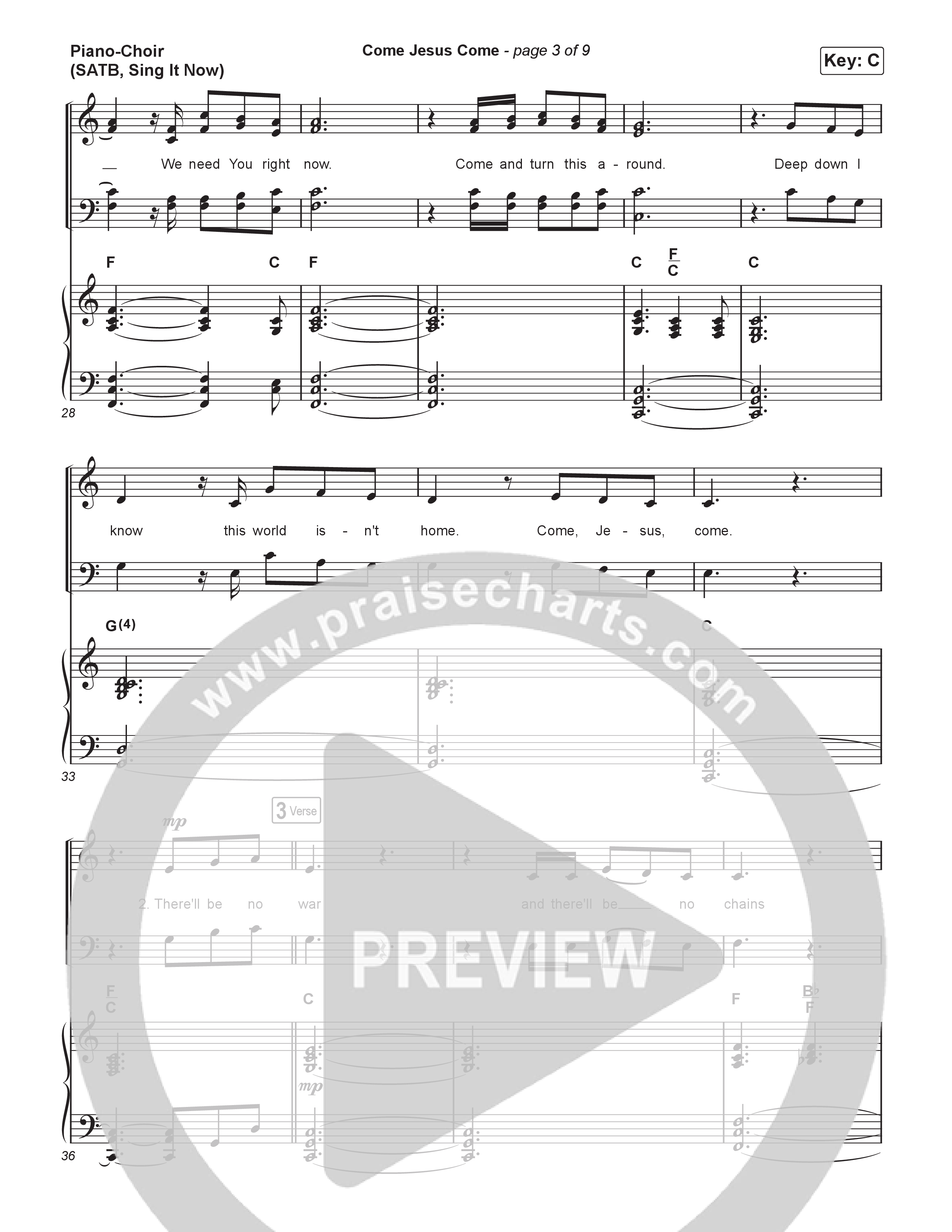 Come Jesus Come (Sing It Now) Piano/Choir (SATB) (CeCe Winans / Arr. Luke Gambill)
