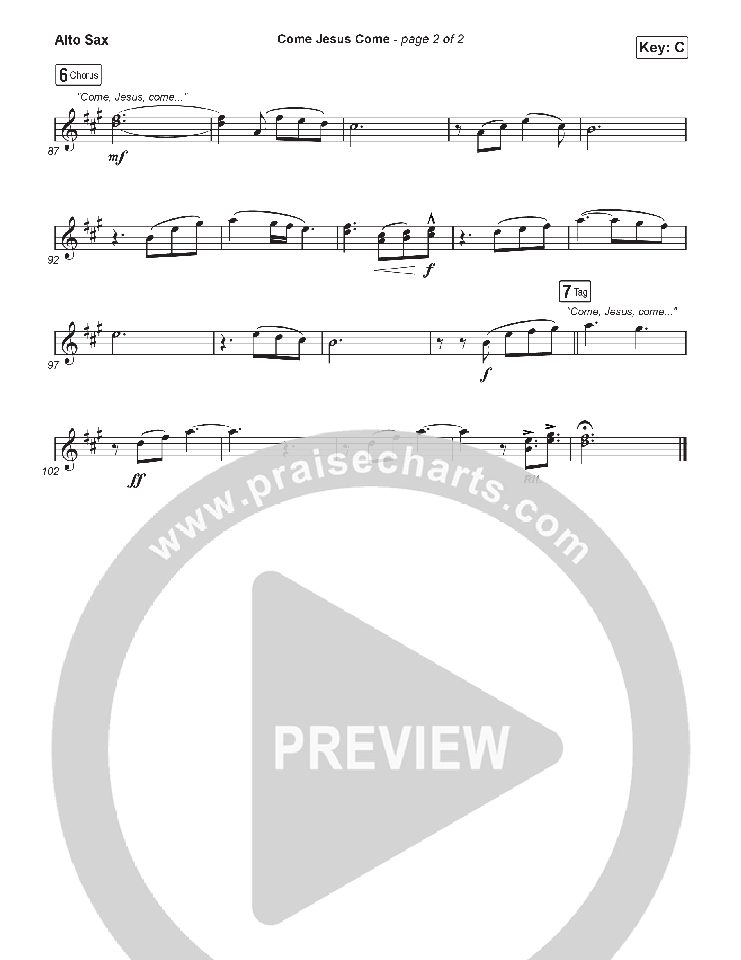 Come Jesus Come (Worship Choir/SAB) Sax Pack (CeCe Winans / Arr. Luke Gambill)