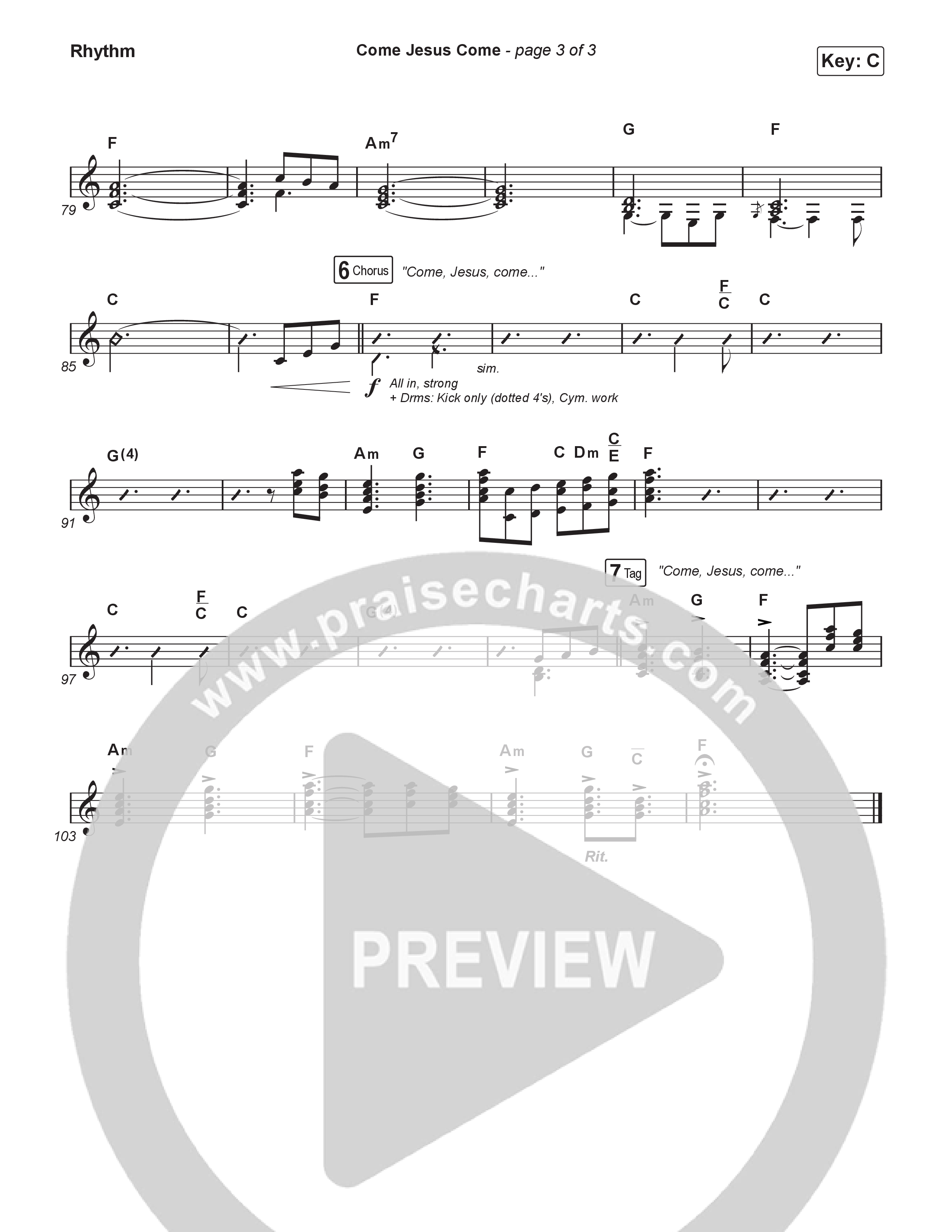 Come Jesus Come (Worship Choir/SAB) Rhythm Pack (CeCe Winans / Arr. Luke Gambill)