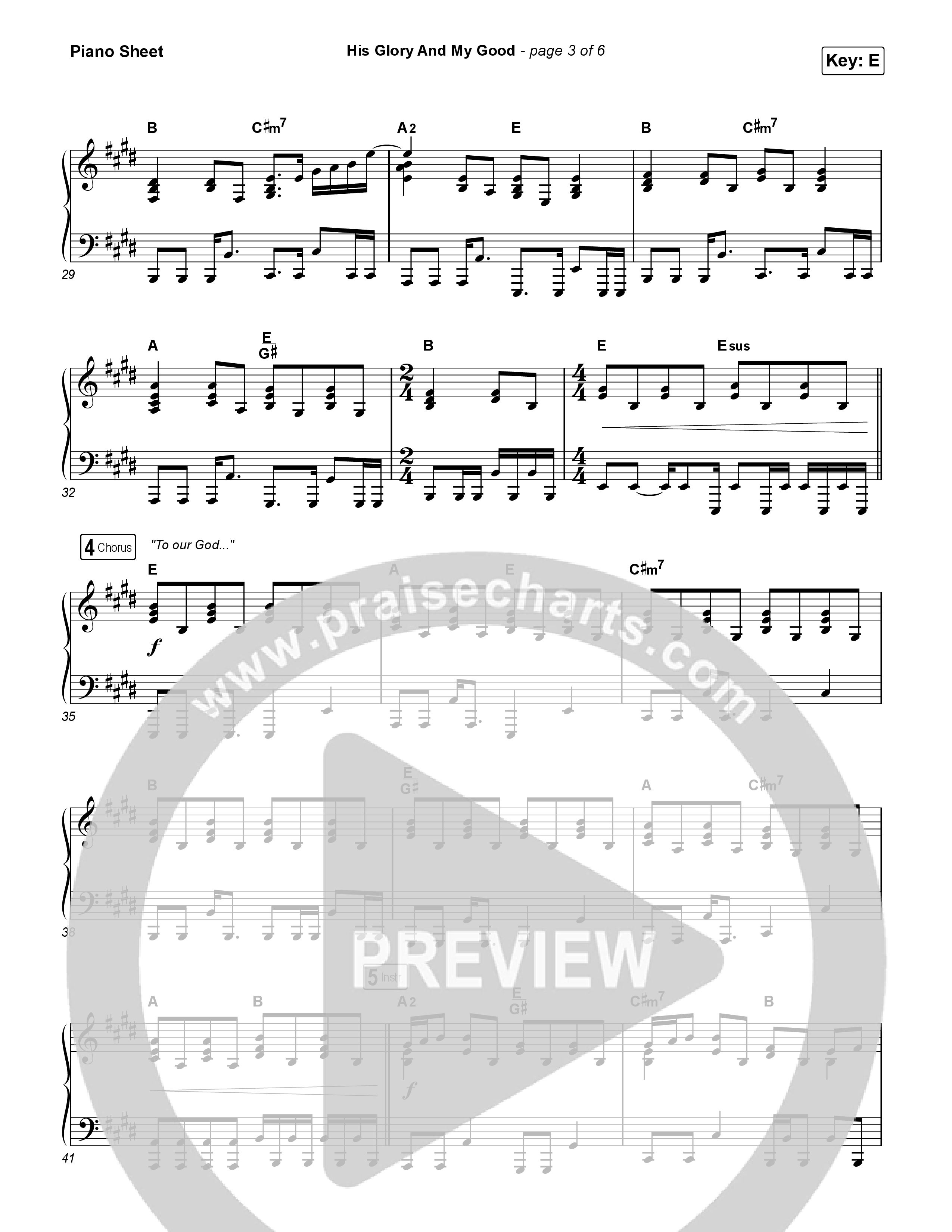 His Glory And My Good Piano Sheet (CityAlight)