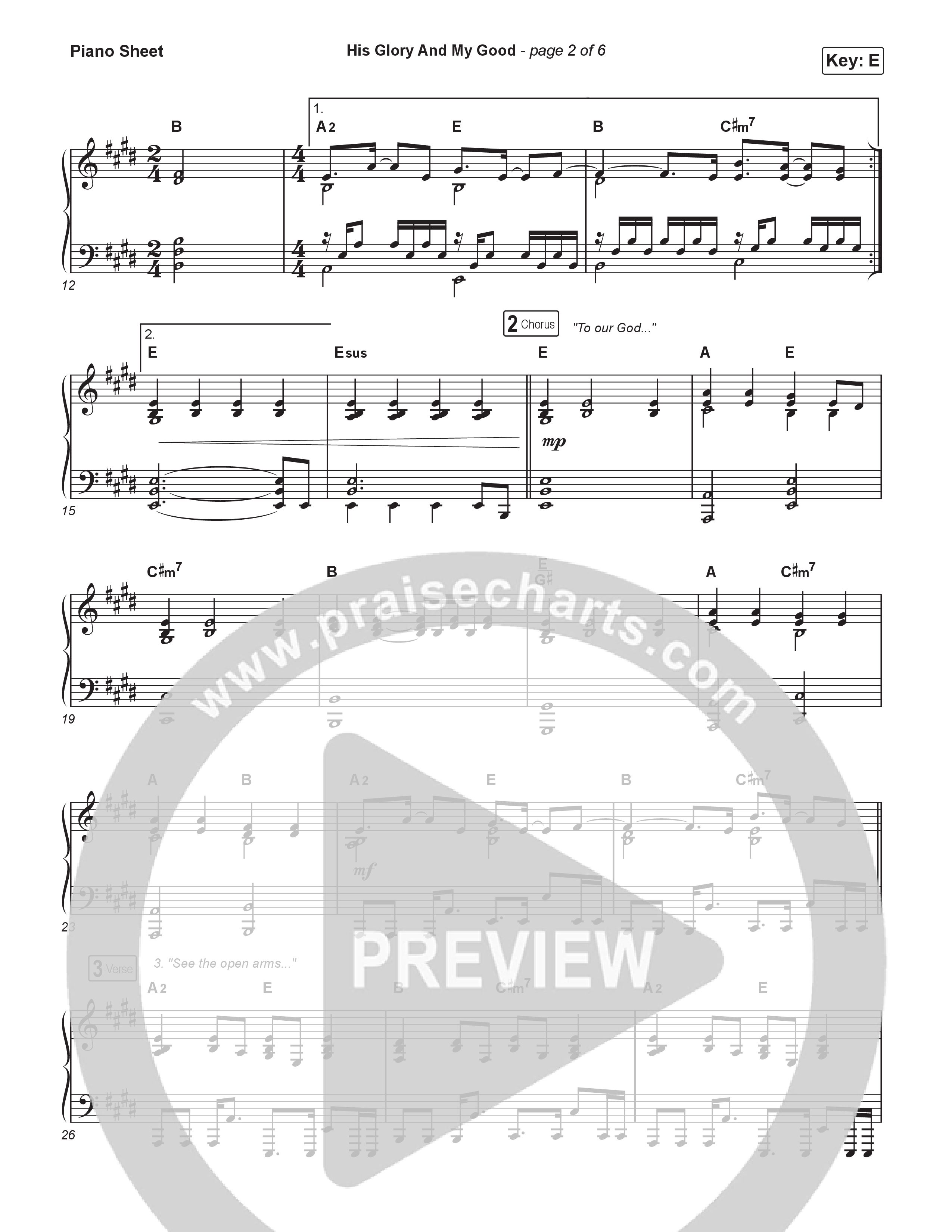 His Glory And My Good Piano Sheet (CityAlight)