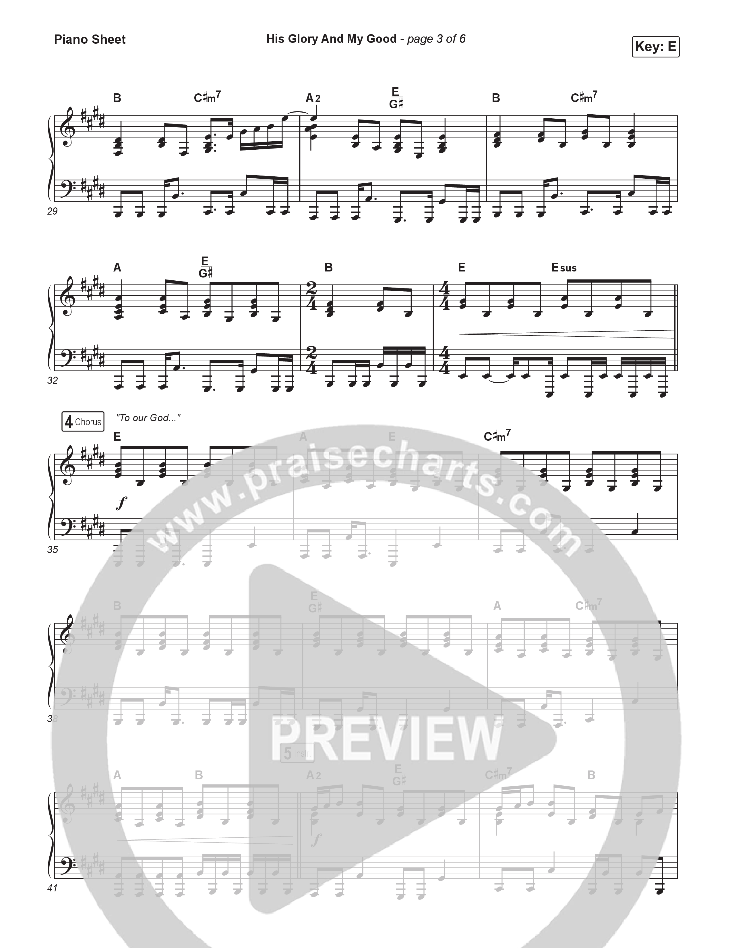 His Glory And My Good Piano Sheet (CityAlight)