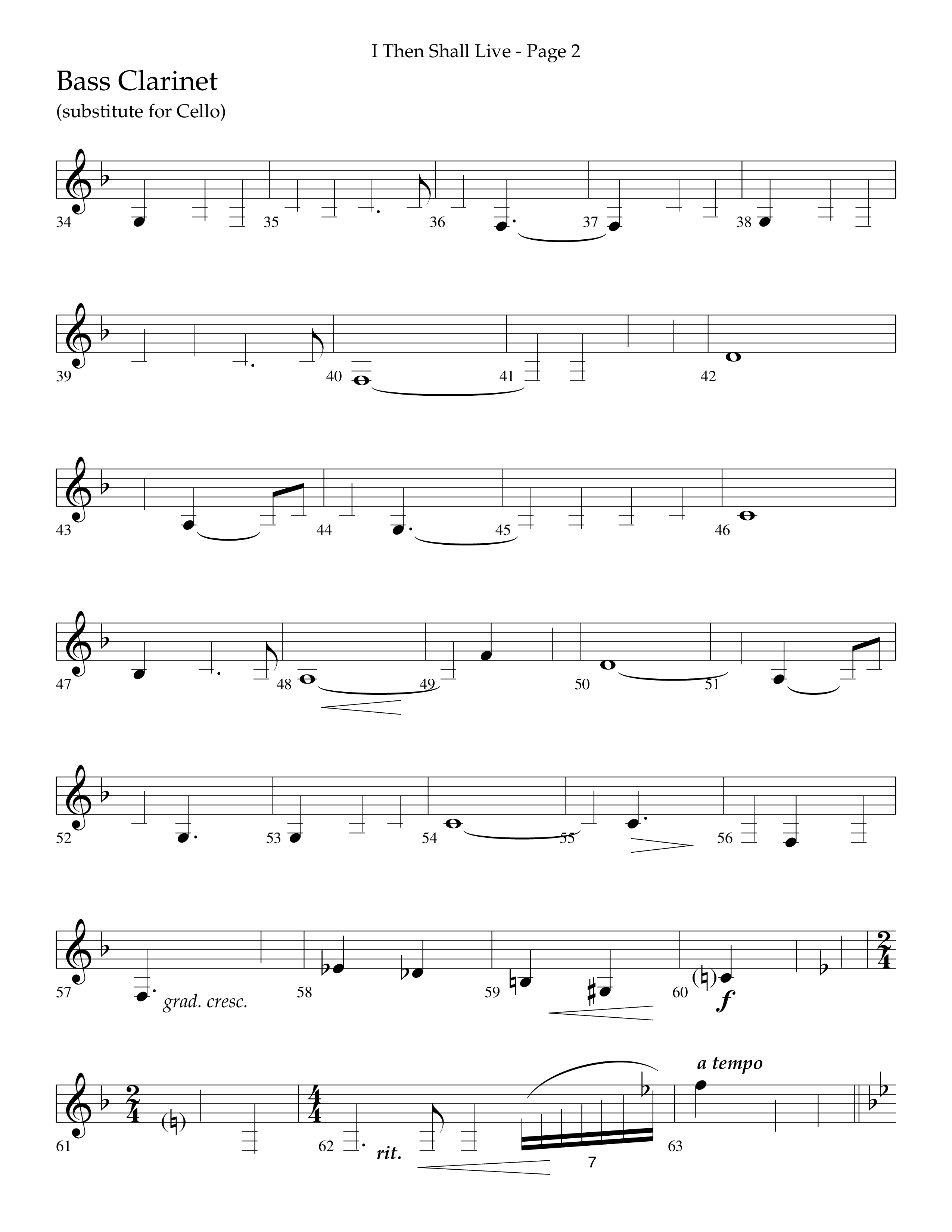 I Then Shall Live (Finlandia) (Choral Anthem SATB) Bass Clarinet (Lifeway Choral / Arr. Camp Kirkland)