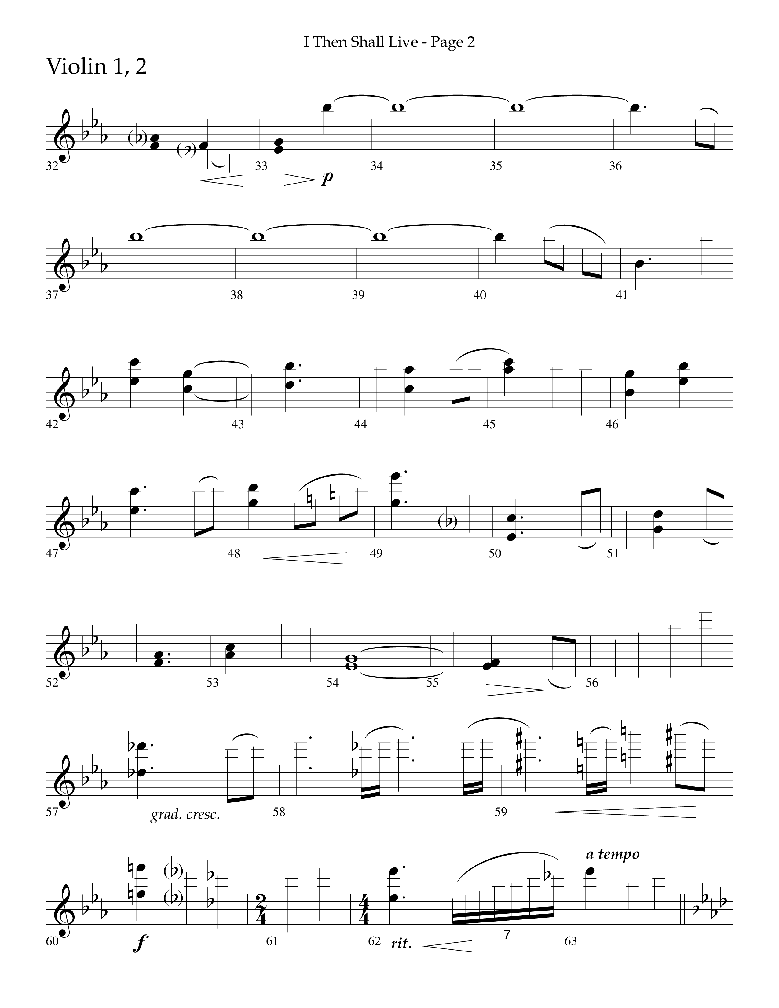 I Then Shall Live (Finlandia) (Choral Anthem SATB) Violin 1/2 (Lifeway Choral / Arr. Camp Kirkland)