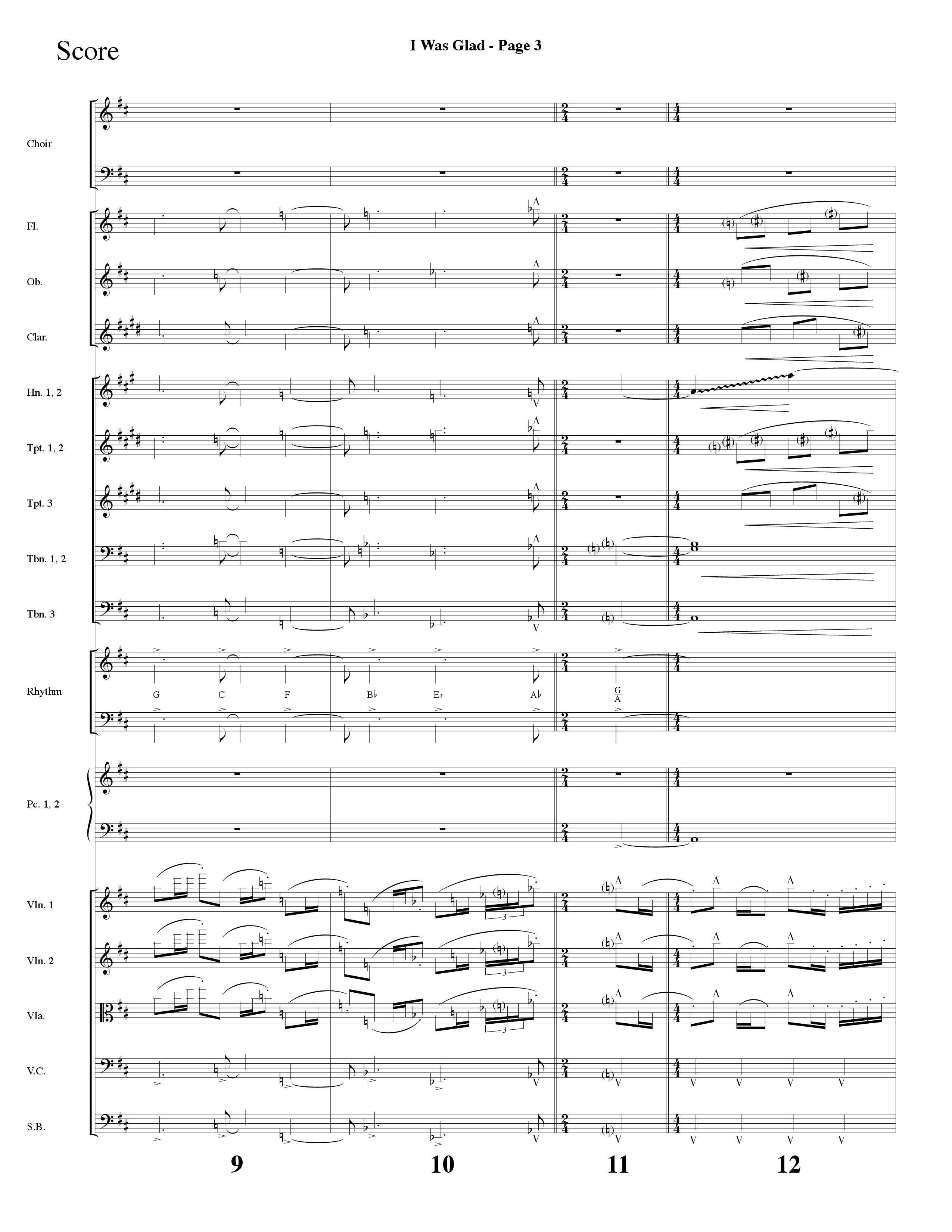 I Was Glad (Choral Anthem SATB) Orchestration (Lifeway Choral / Arr. Dave Williamson)