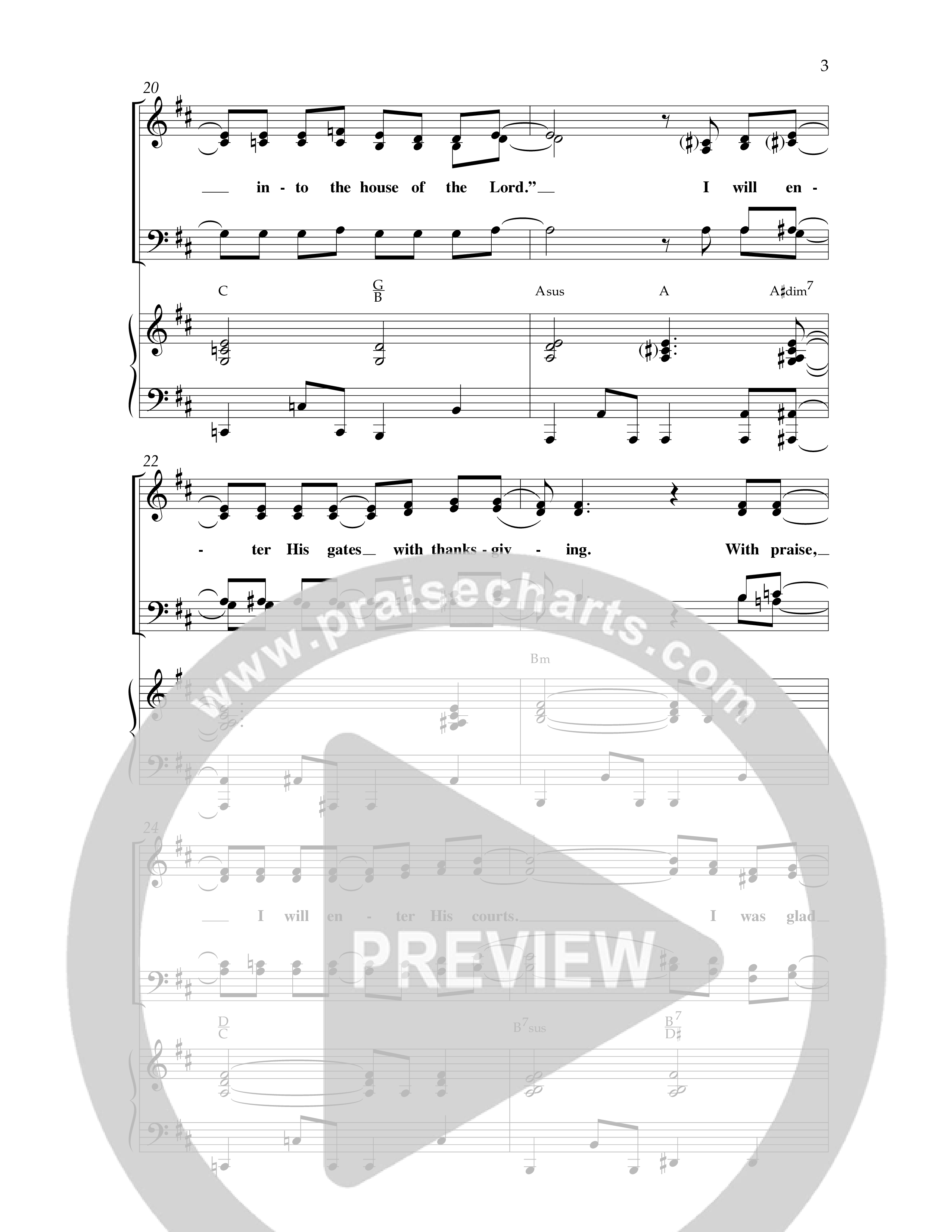 I Was Glad (Choral Anthem SATB) Anthem (SATB/Piano) (Lifeway Choral / Arr. Dave Williamson)