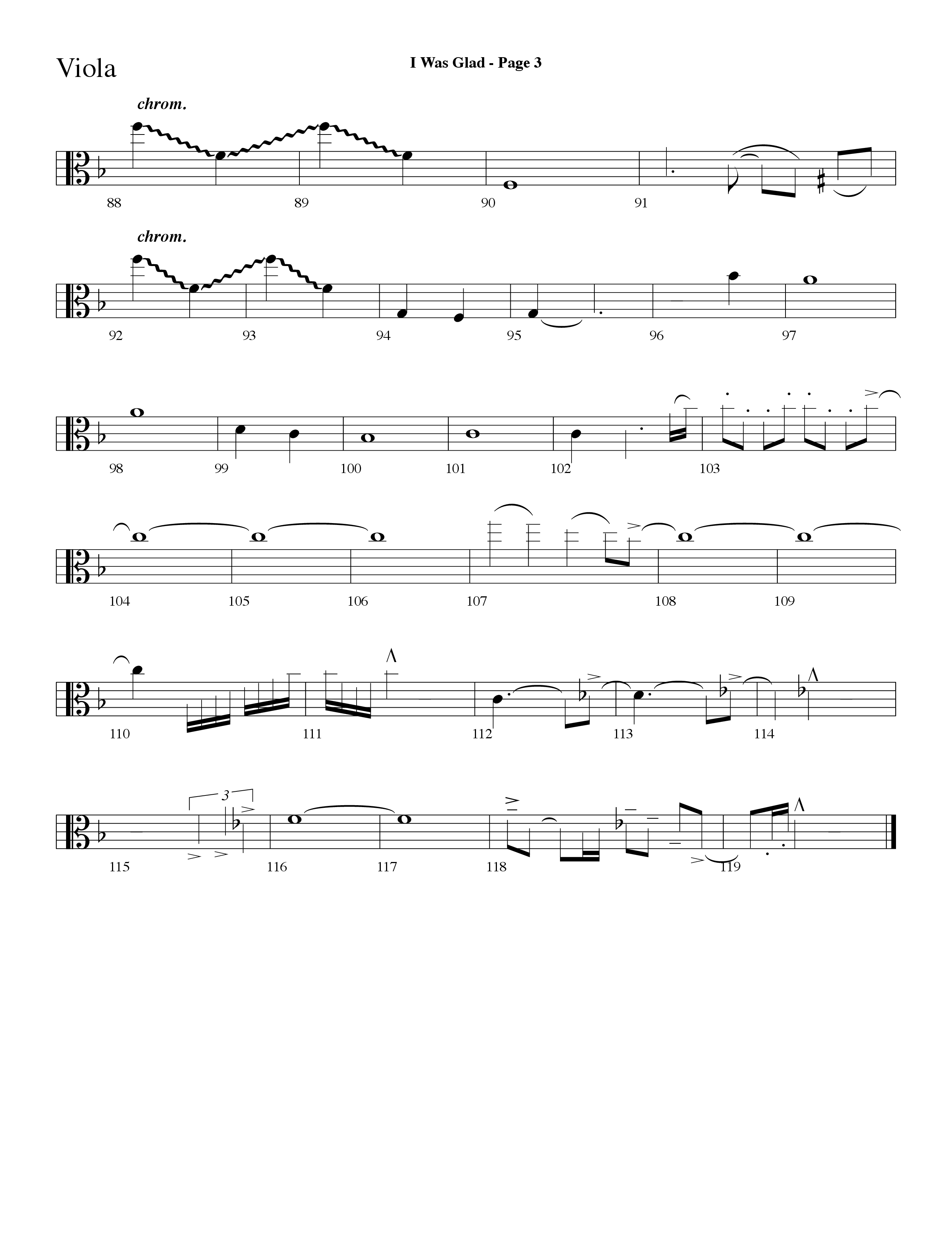 I Was Glad (Choral Anthem SATB) Viola (Lifeway Choral / Arr. Dave Williamson)