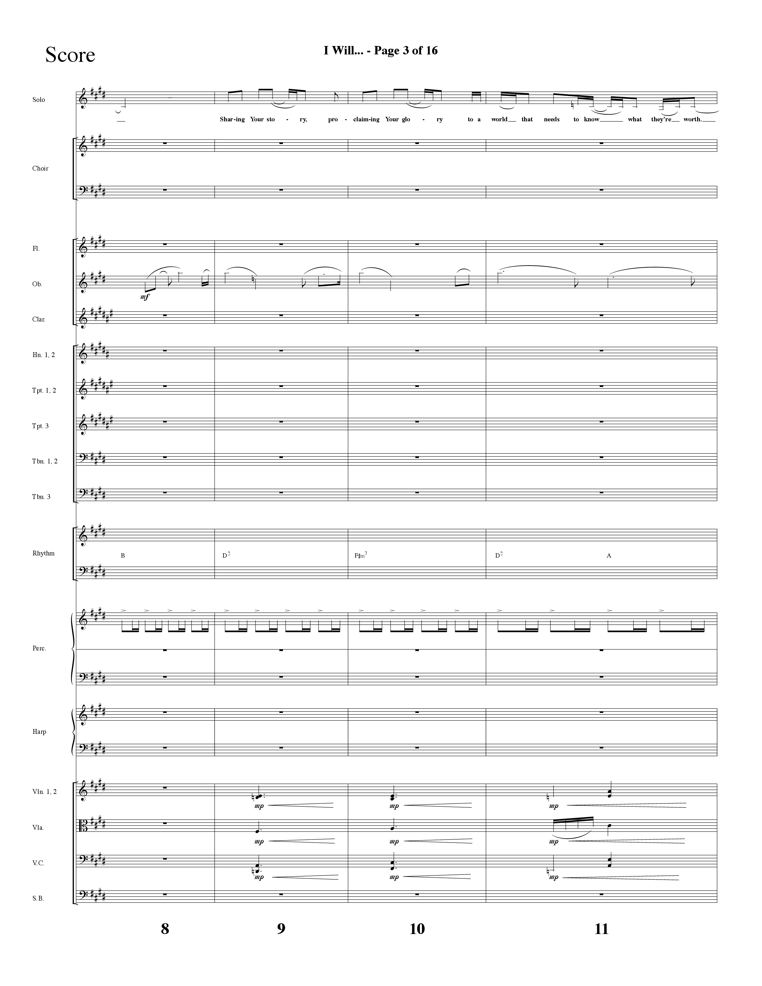 I Will (with Take The Name Of Jesus With You) (Choral Anthem SATB) Conductor's Score (Lifeway Choral / Arr. Alyssa Goins / Orch. Ric Domenico)
