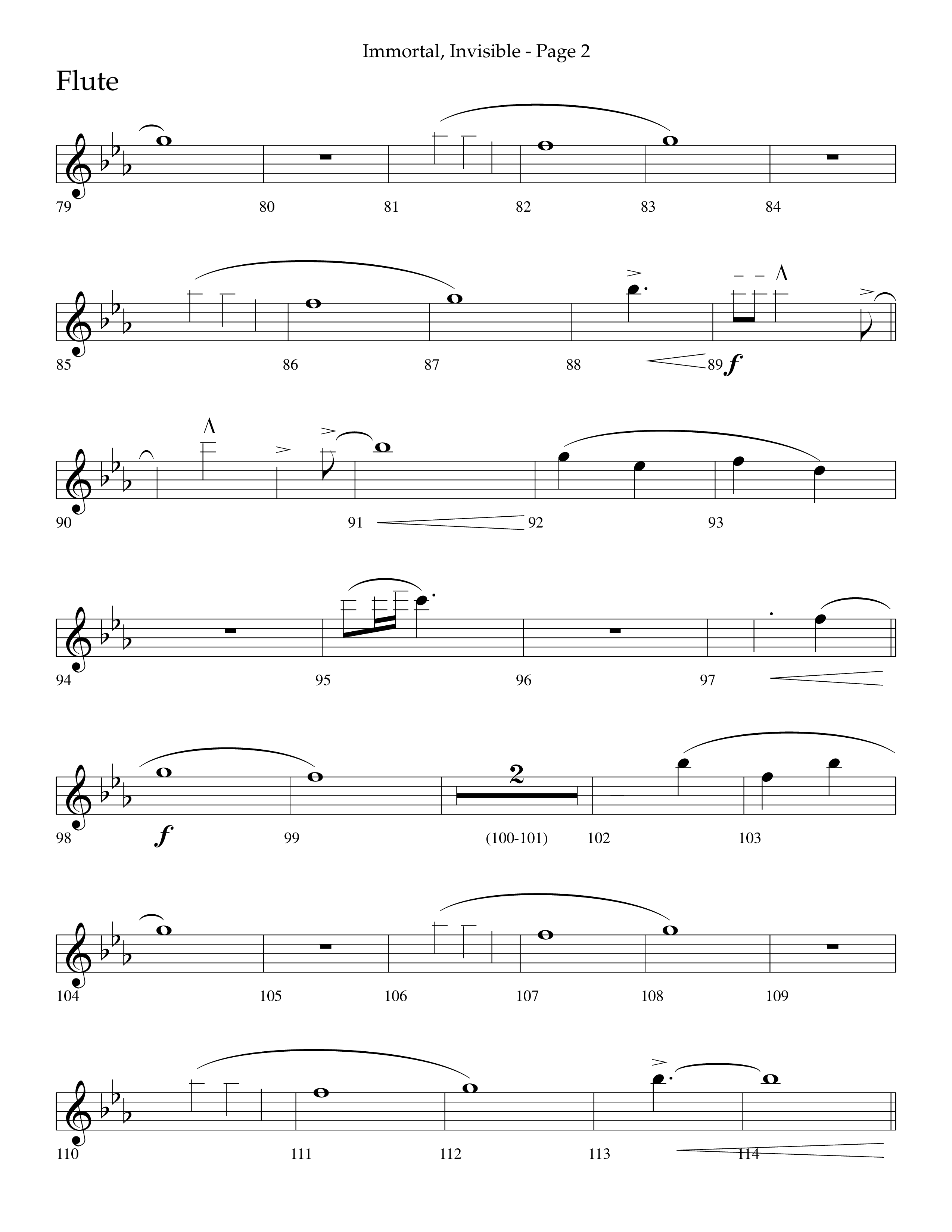 Immortal Invisible (Choral Anthem SATB) Flute (Lifeway Choral / Arr. Cliff Duren)