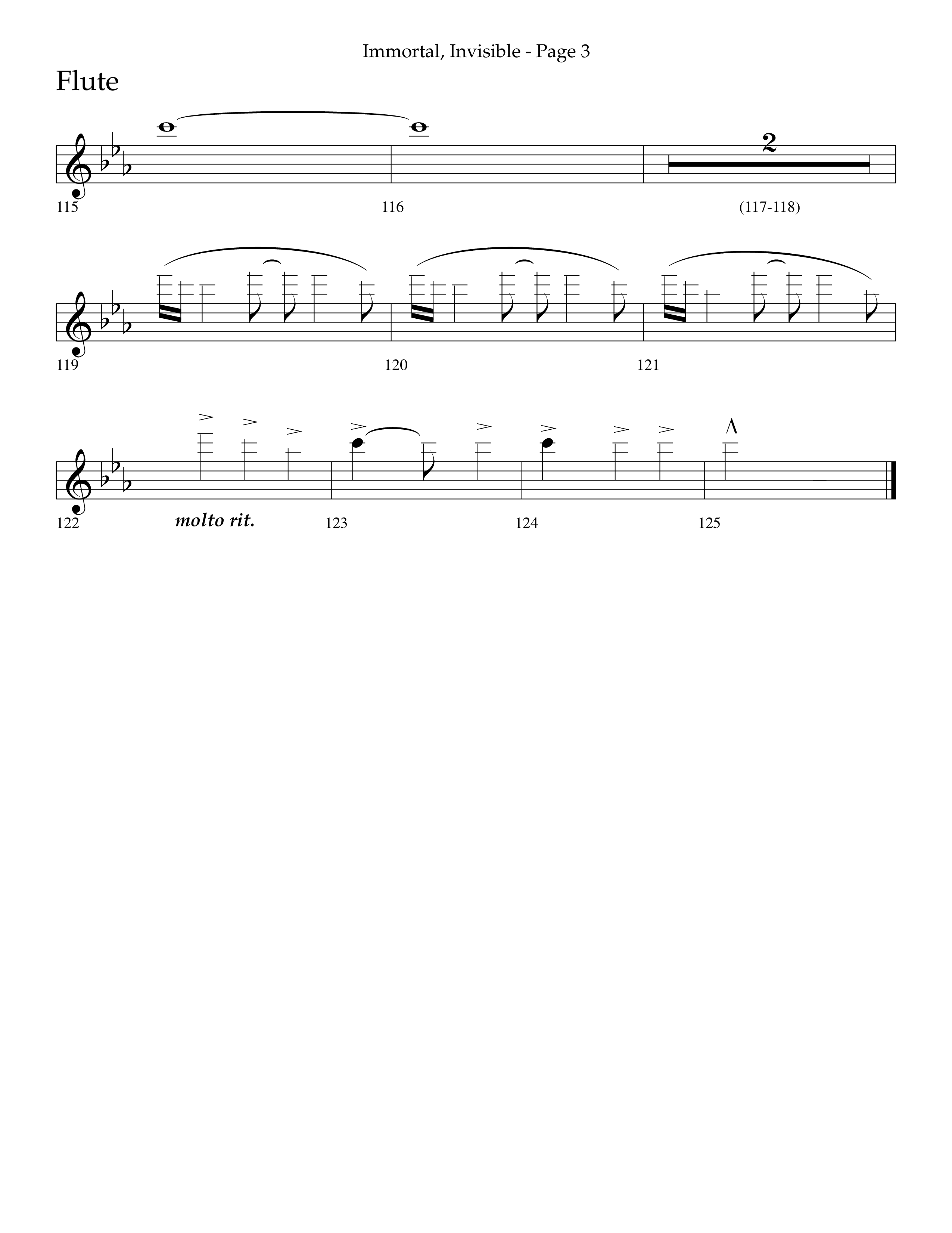 Immortal Invisible (Choral Anthem SATB) Flute (Lifeway Choral / Arr. Cliff Duren)