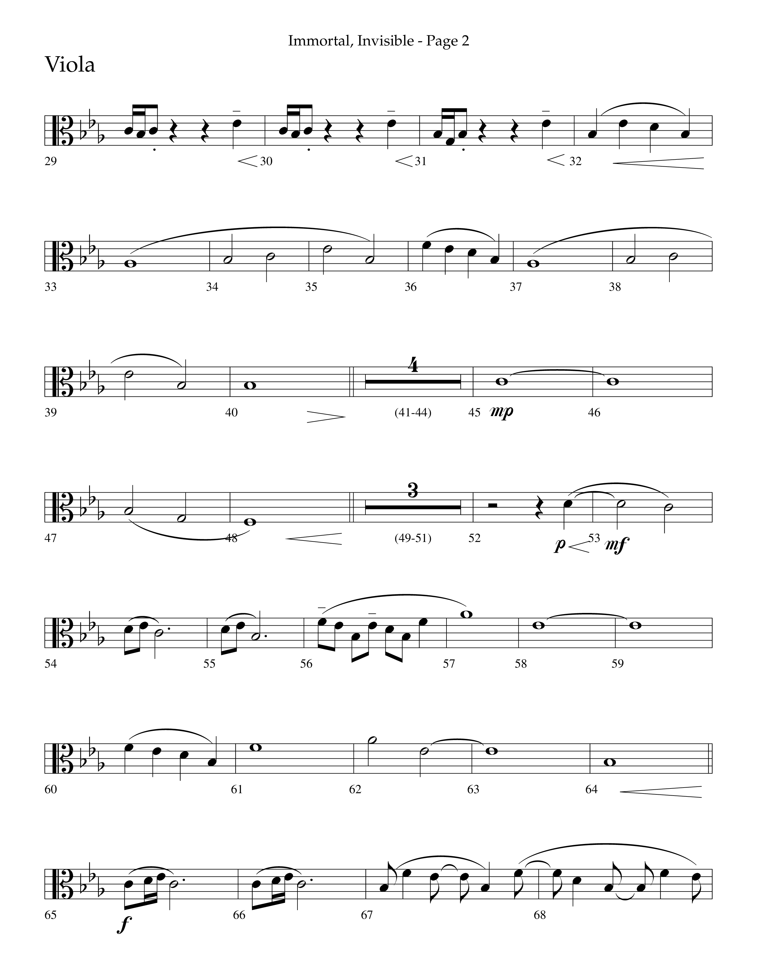 Immortal Invisible (Choral Anthem SATB) Viola (Lifeway Choral / Arr. Cliff Duren)