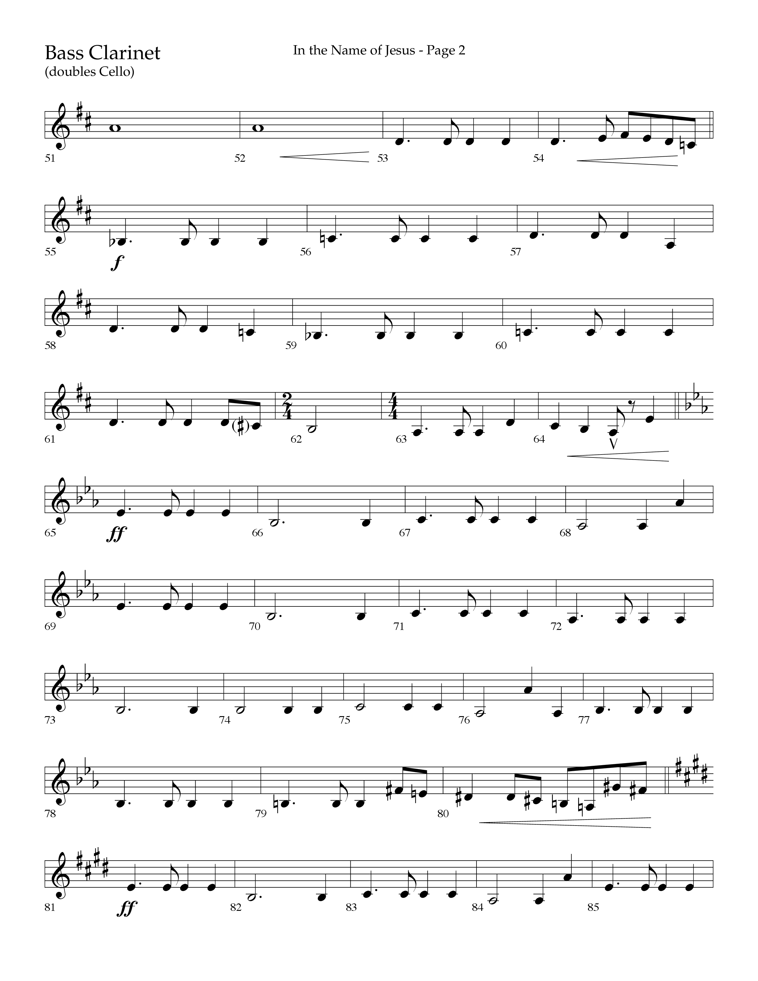 In The Name Of Jesus (Choral Anthem SATB) Bass Clarinet (Lifeway Choral / Arr. Jay Rouse)