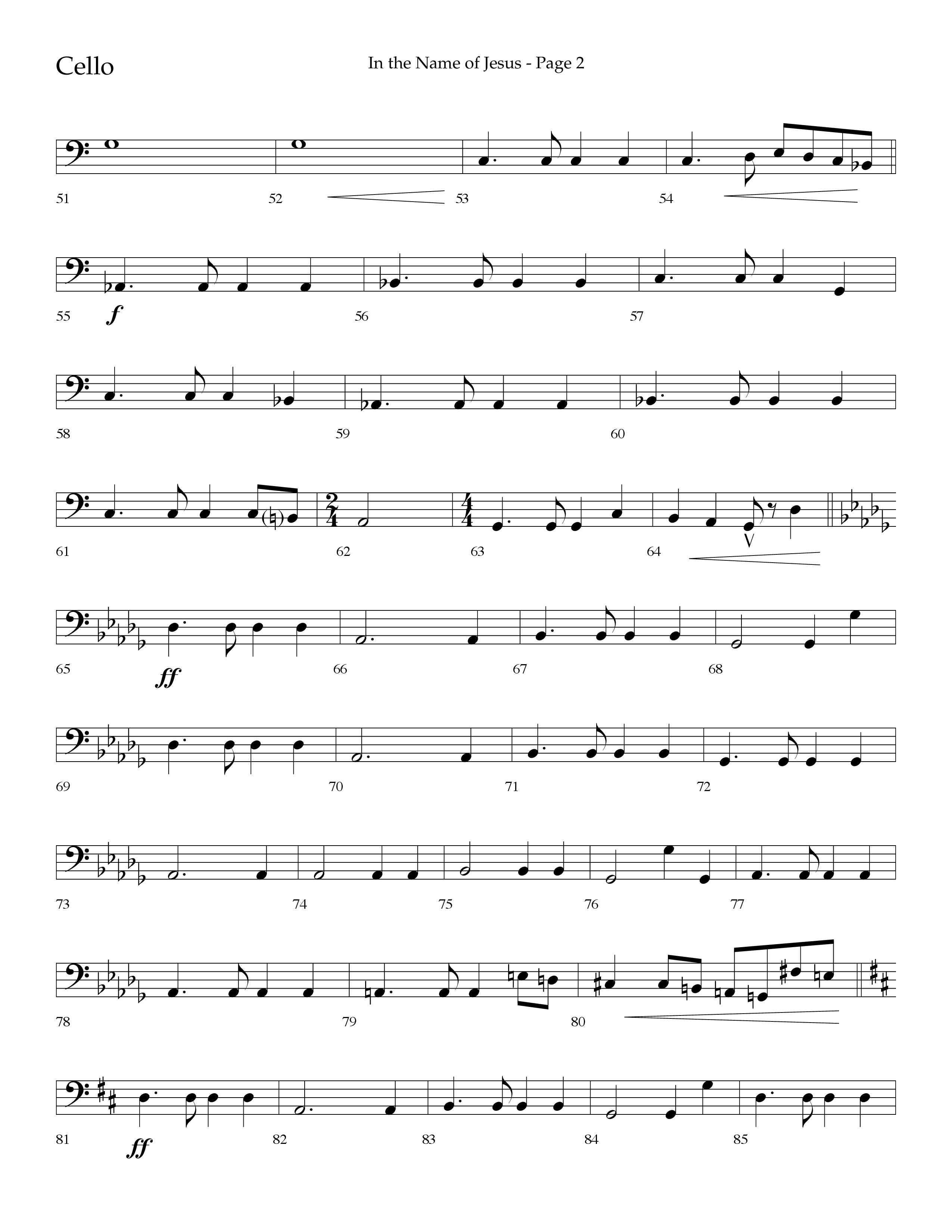 In The Name Of Jesus (Choral Anthem SATB) Cello (Lifeway Choral / Arr. Jay Rouse)