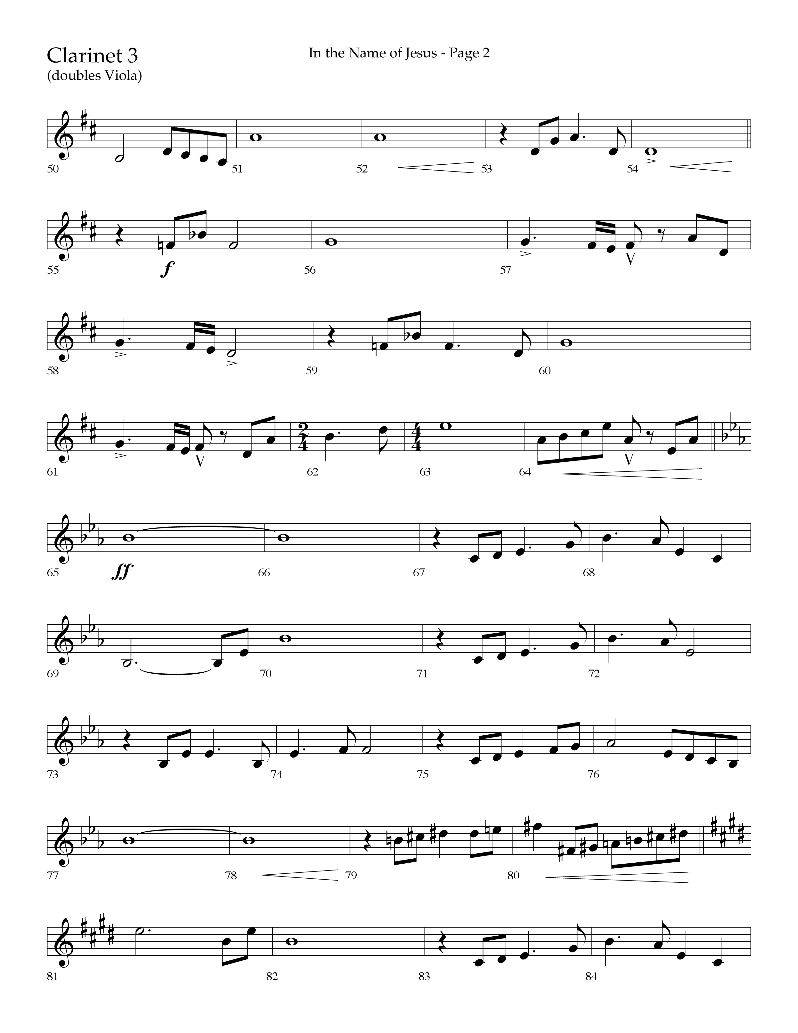 In The Name Of Jesus (Choral Anthem SATB) Clarinet 3 (Lifeway Choral / Arr. Jay Rouse)