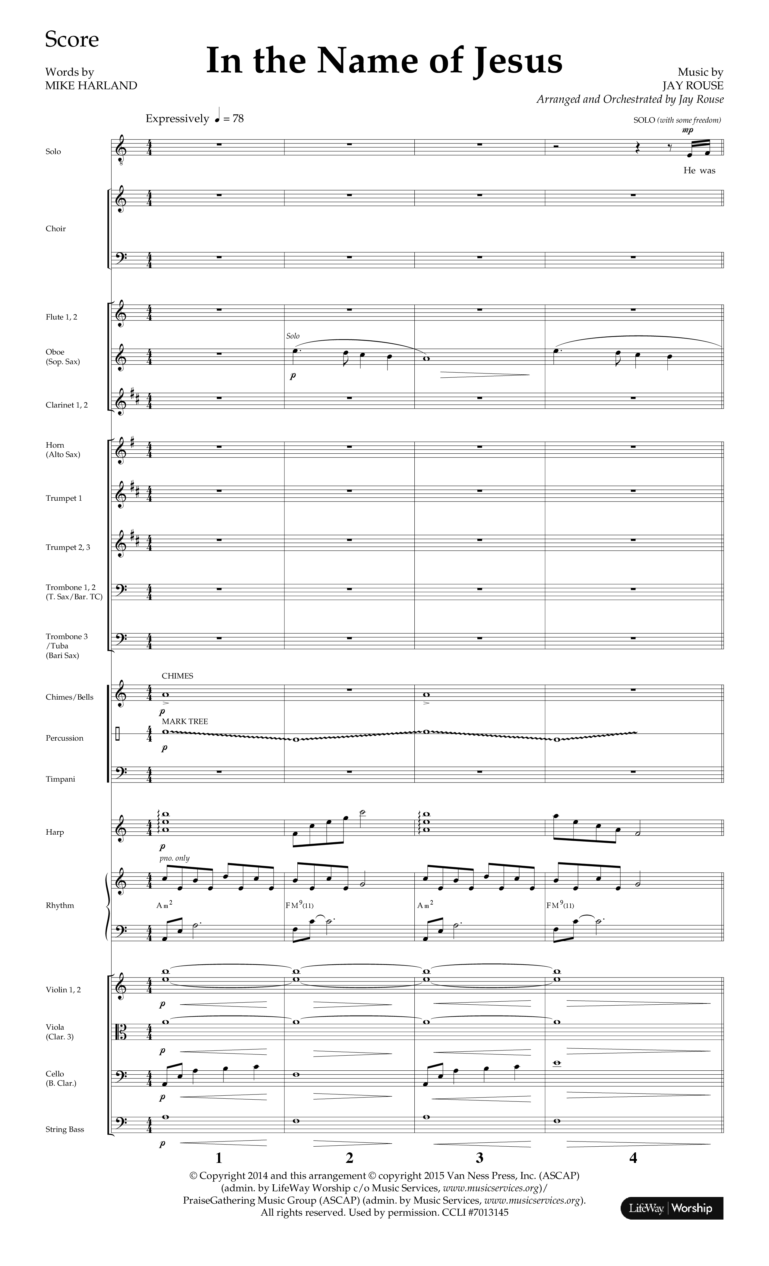In The Name Of Jesus (Choral Anthem SATB) Orchestration (Lifeway Choral / Arr. Jay Rouse)
