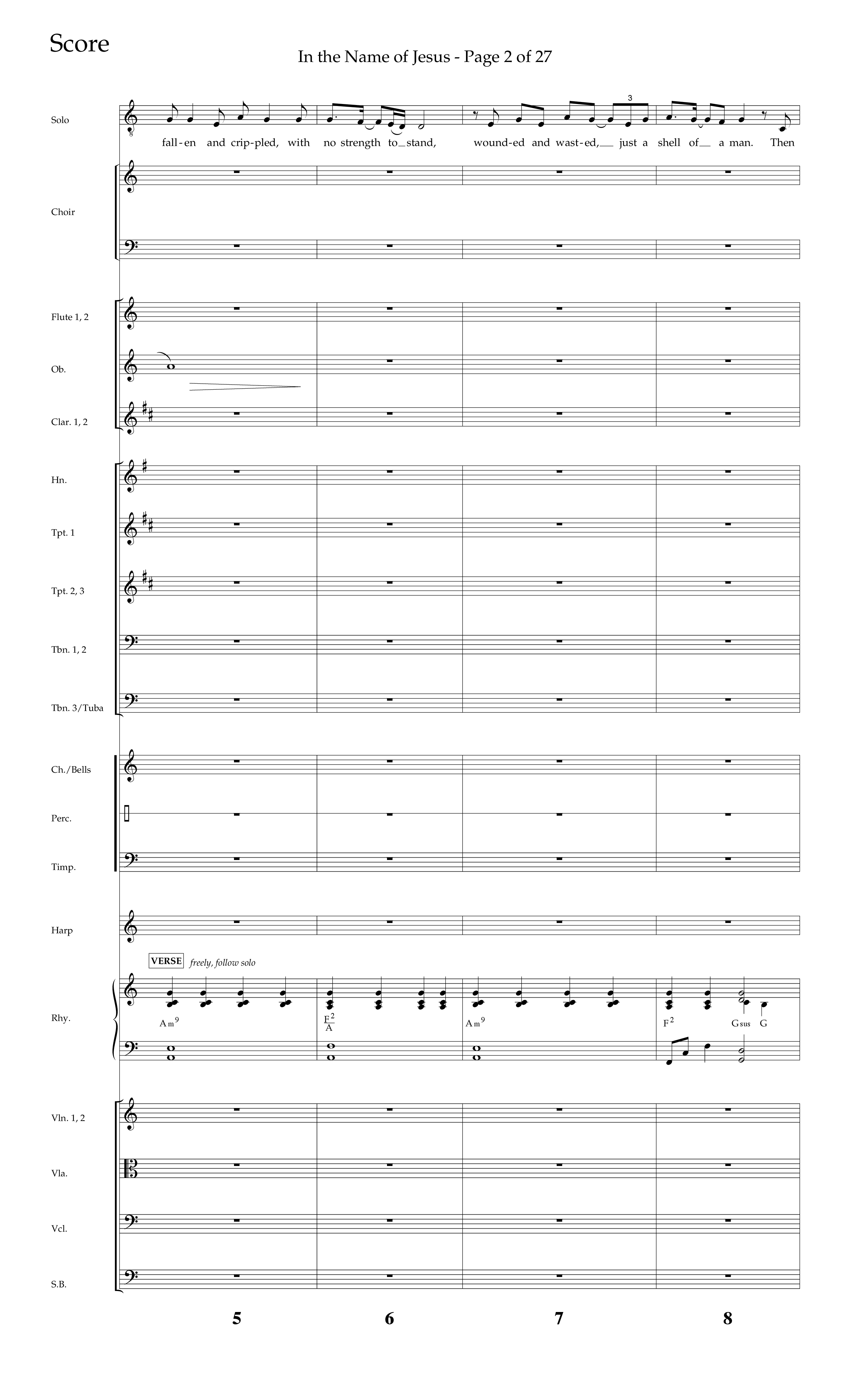 In The Name Of Jesus (Choral Anthem SATB) Orchestration (Lifeway Choral / Arr. Jay Rouse)