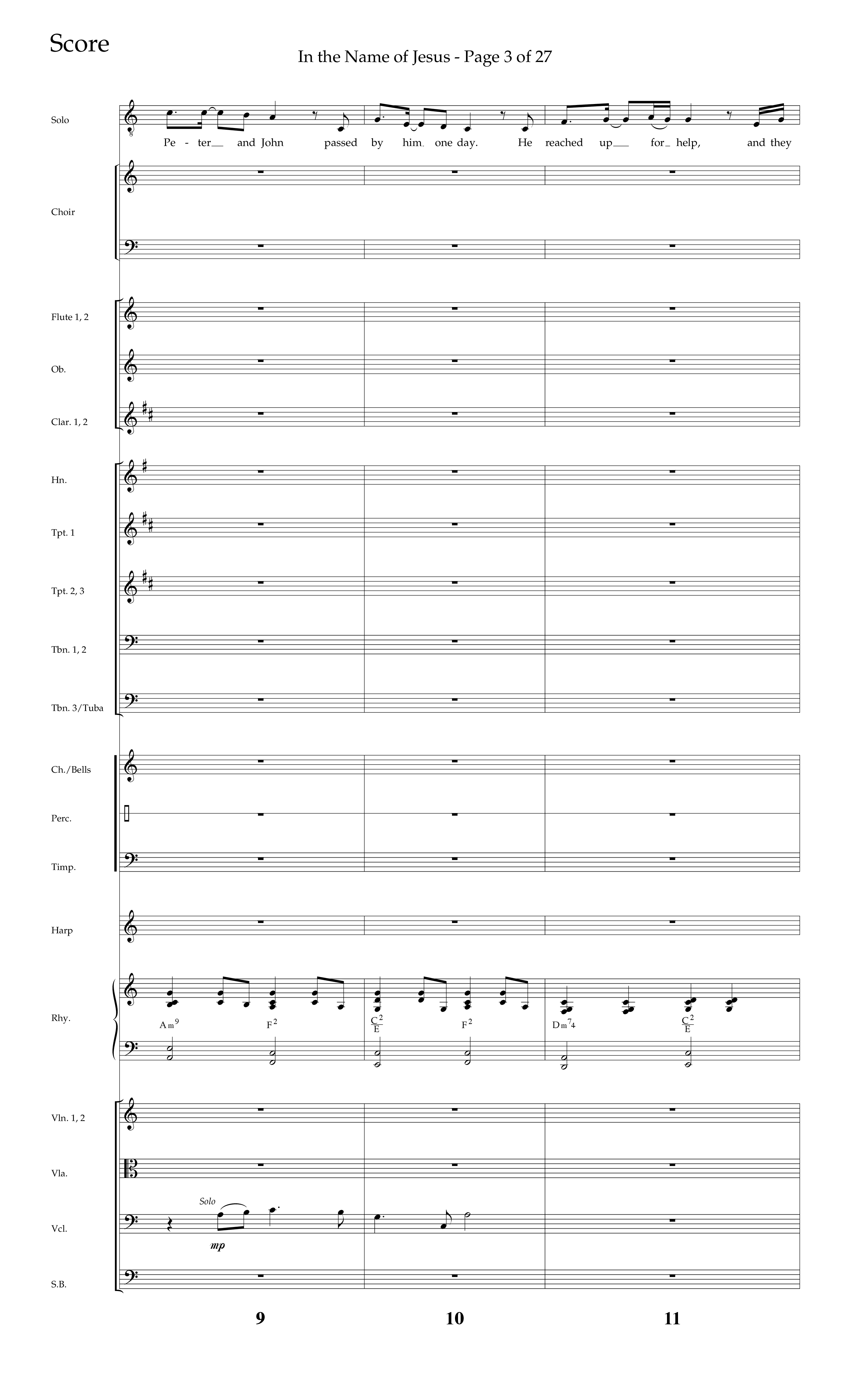 In The Name Of Jesus (Choral Anthem SATB) Orchestration (Lifeway Choral / Arr. Jay Rouse)