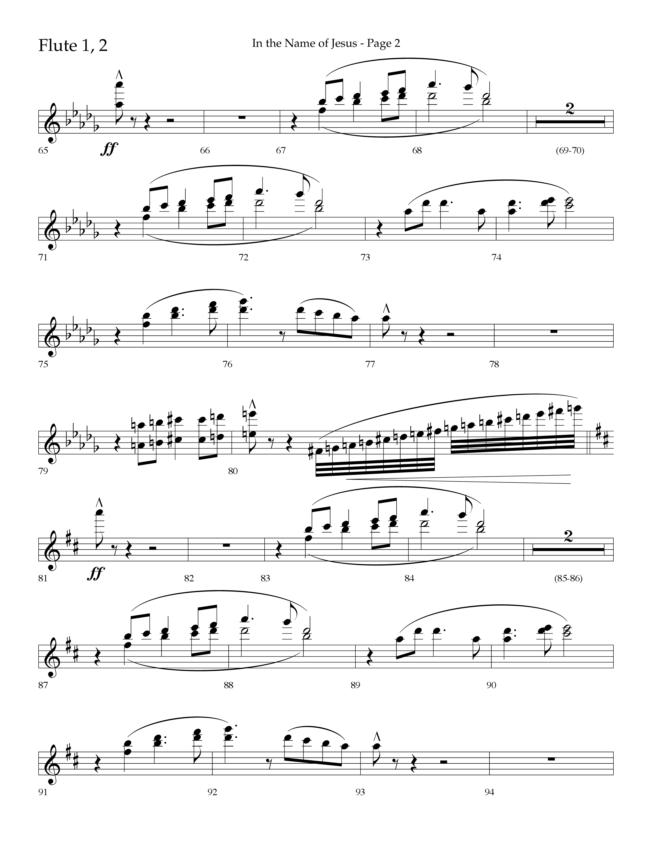 In The Name Of Jesus (Choral Anthem SATB) Flute 1/2 (Lifeway Choral / Arr. Jay Rouse)