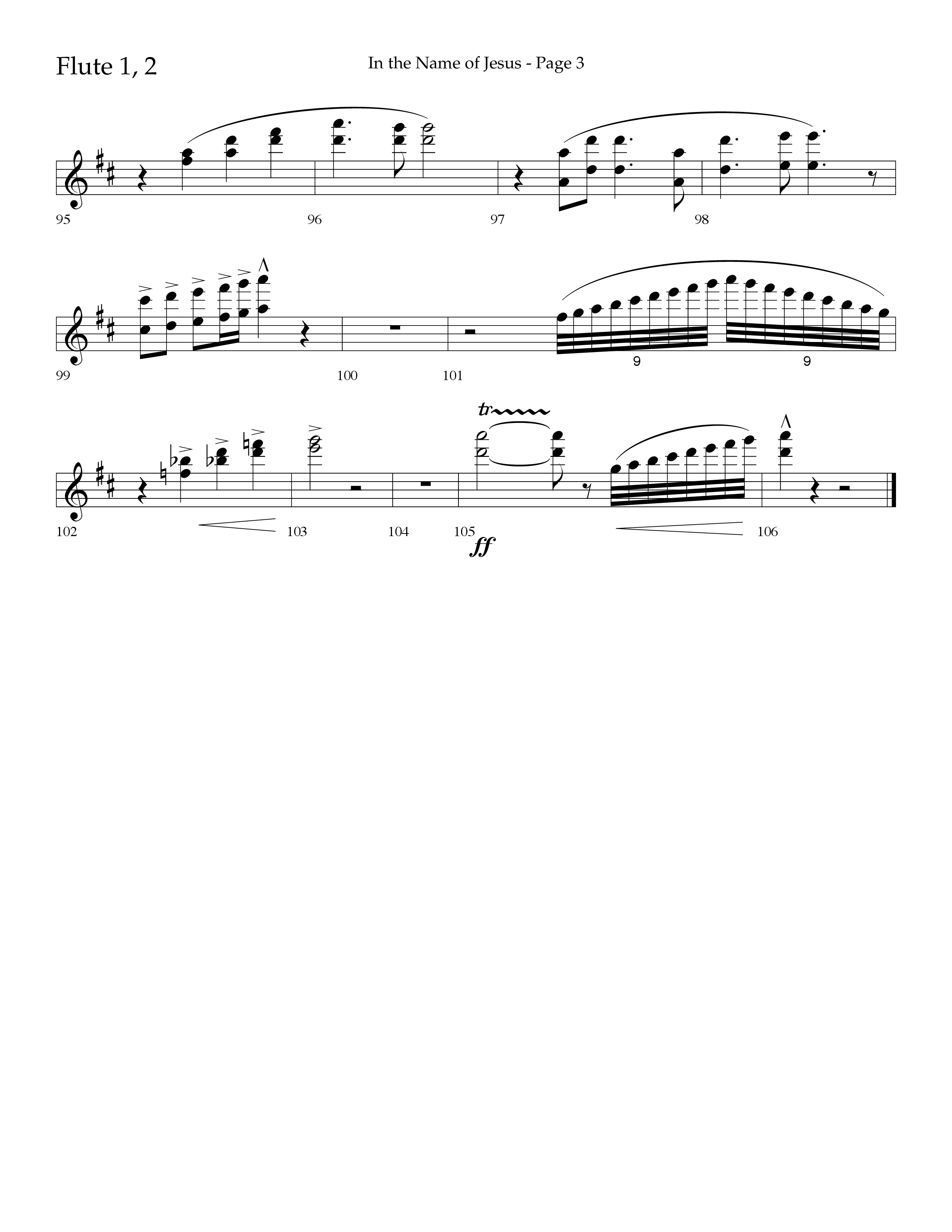 In The Name Of Jesus (Choral Anthem SATB) Flute 1/2 (Lifeway Choral / Arr. Jay Rouse)