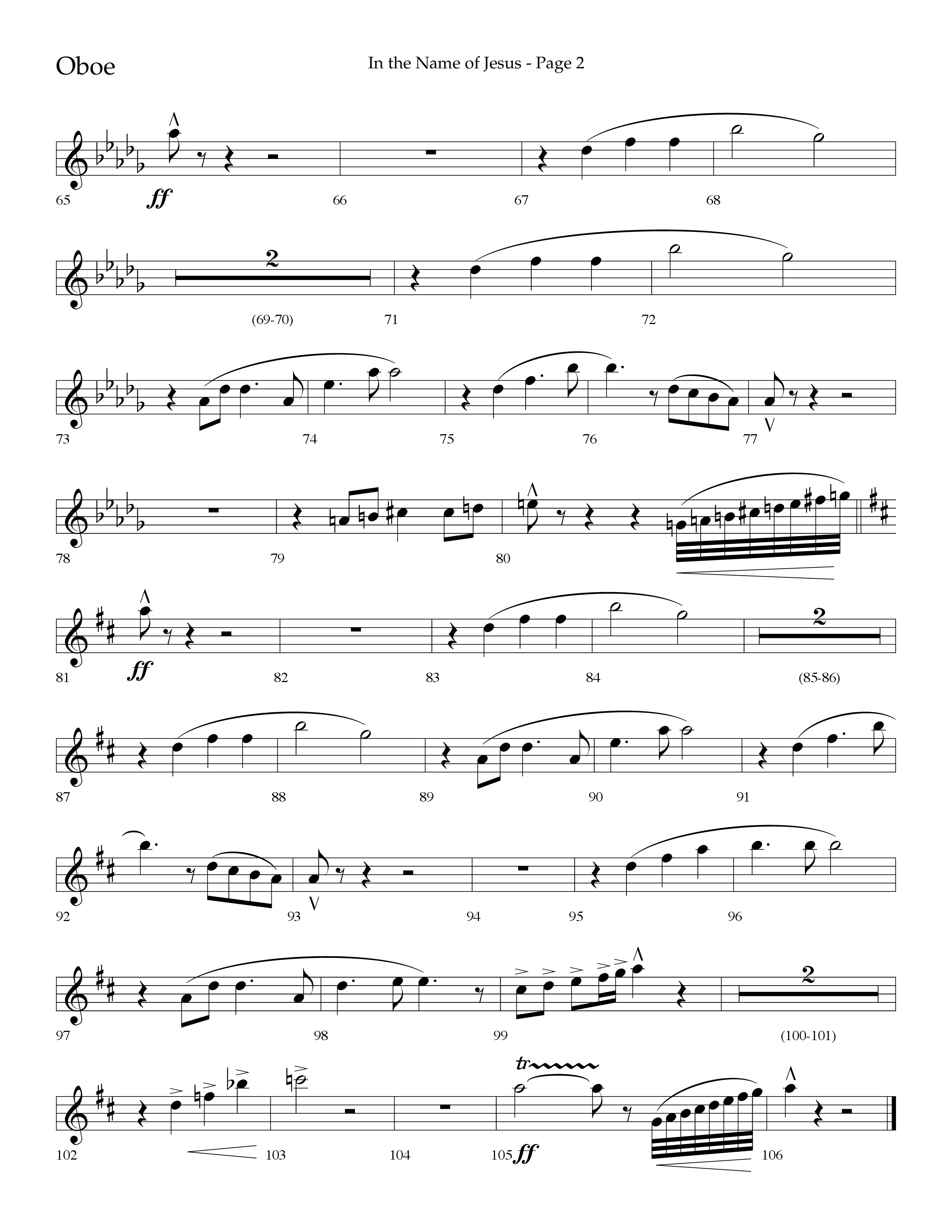In The Name Of Jesus (Choral Anthem SATB) Oboe (Lifeway Choral / Arr. Jay Rouse)