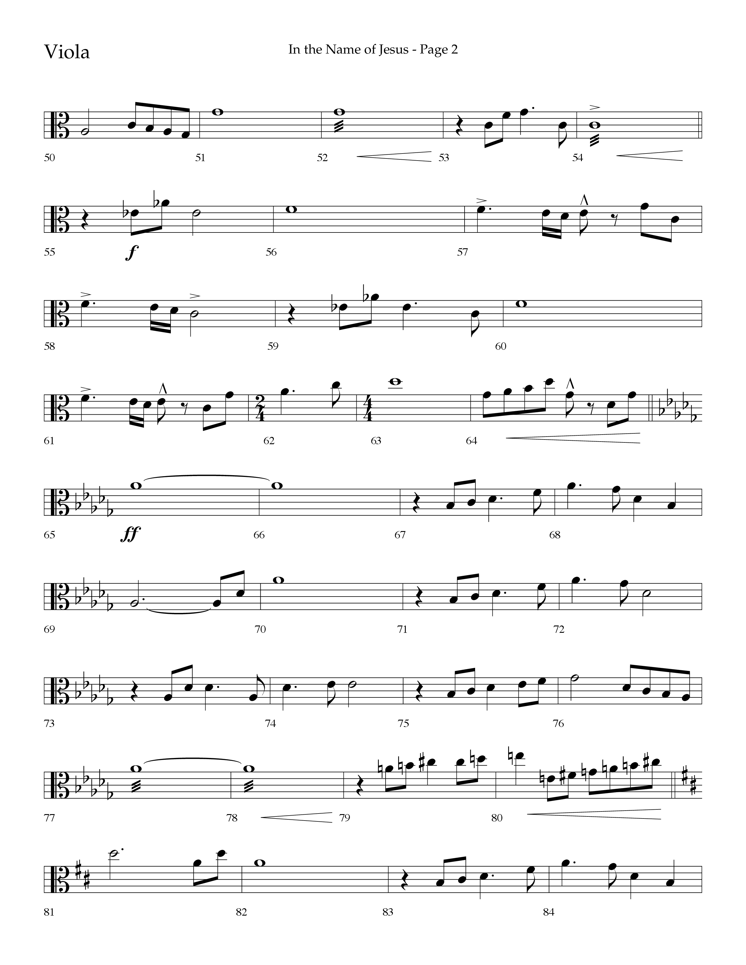In The Name Of Jesus (Choral Anthem SATB) Viola (Lifeway Choral / Arr. Jay Rouse)