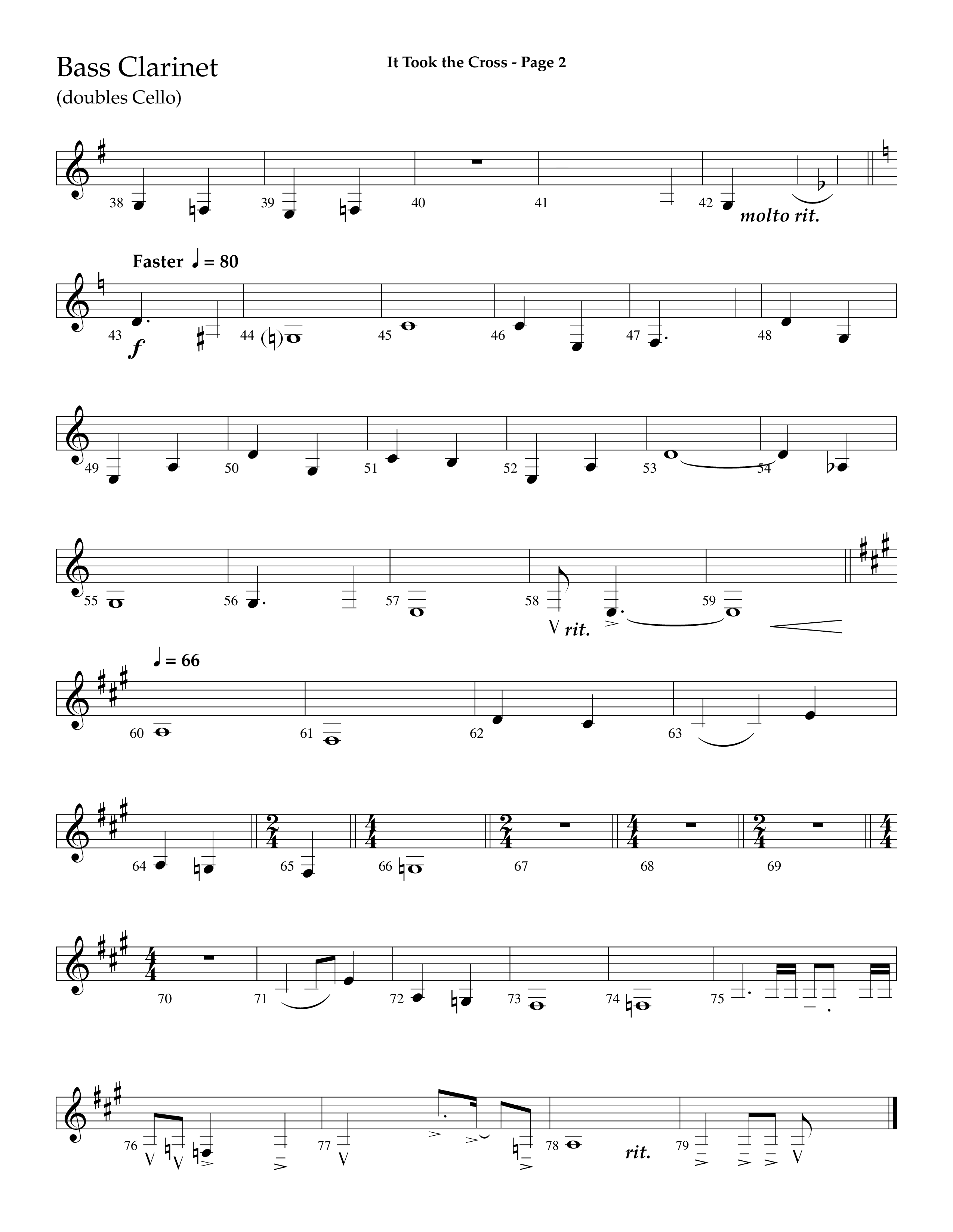 It Took The Cross (with The Old Rugged Cross) (Choral Anthem SATB) Bass Clarinet (Lifeway Choral / Arr. Dave Williamson)