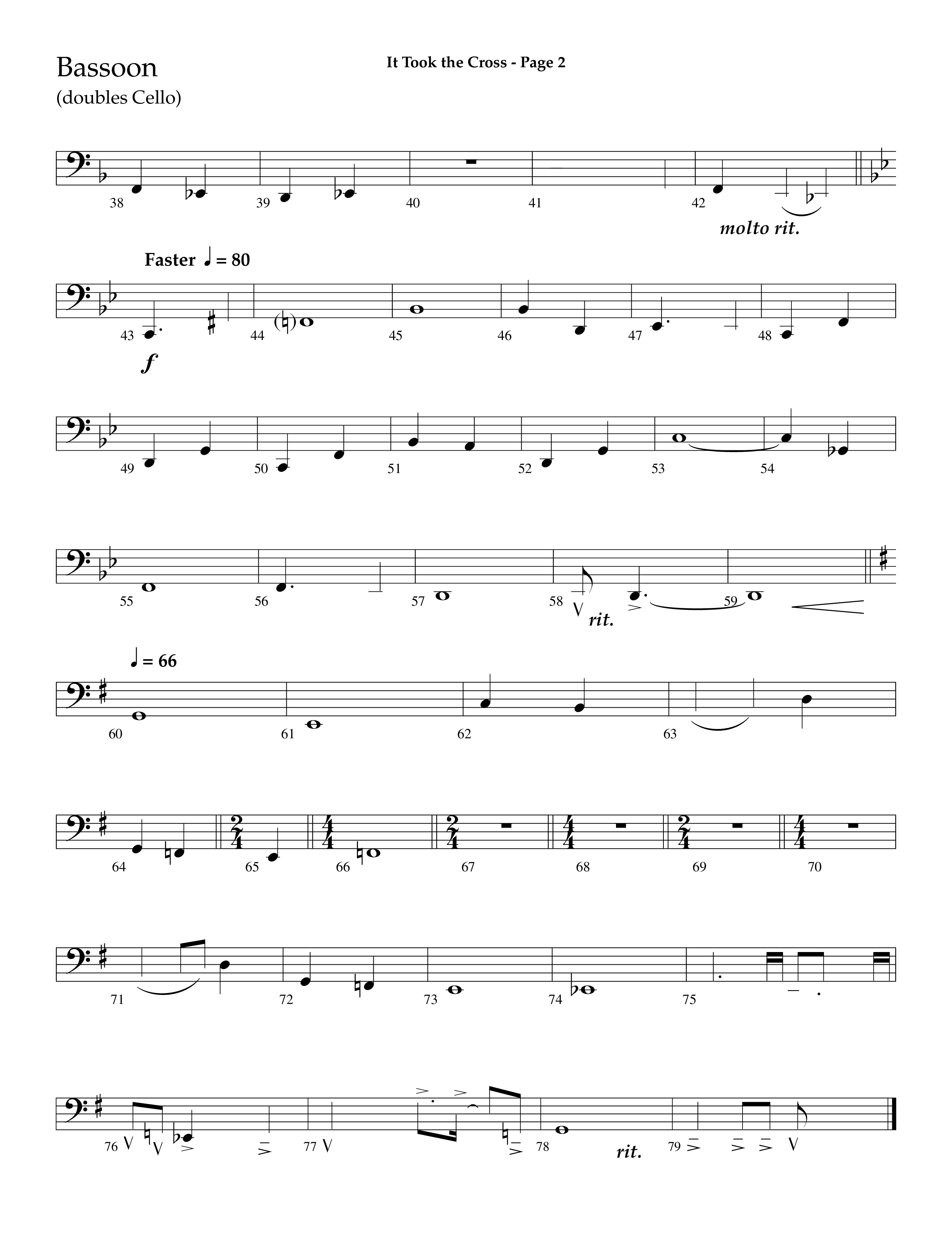 It Took The Cross (with The Old Rugged Cross) (Choral Anthem SATB) Bassoon (Lifeway Choral / Arr. Dave Williamson)