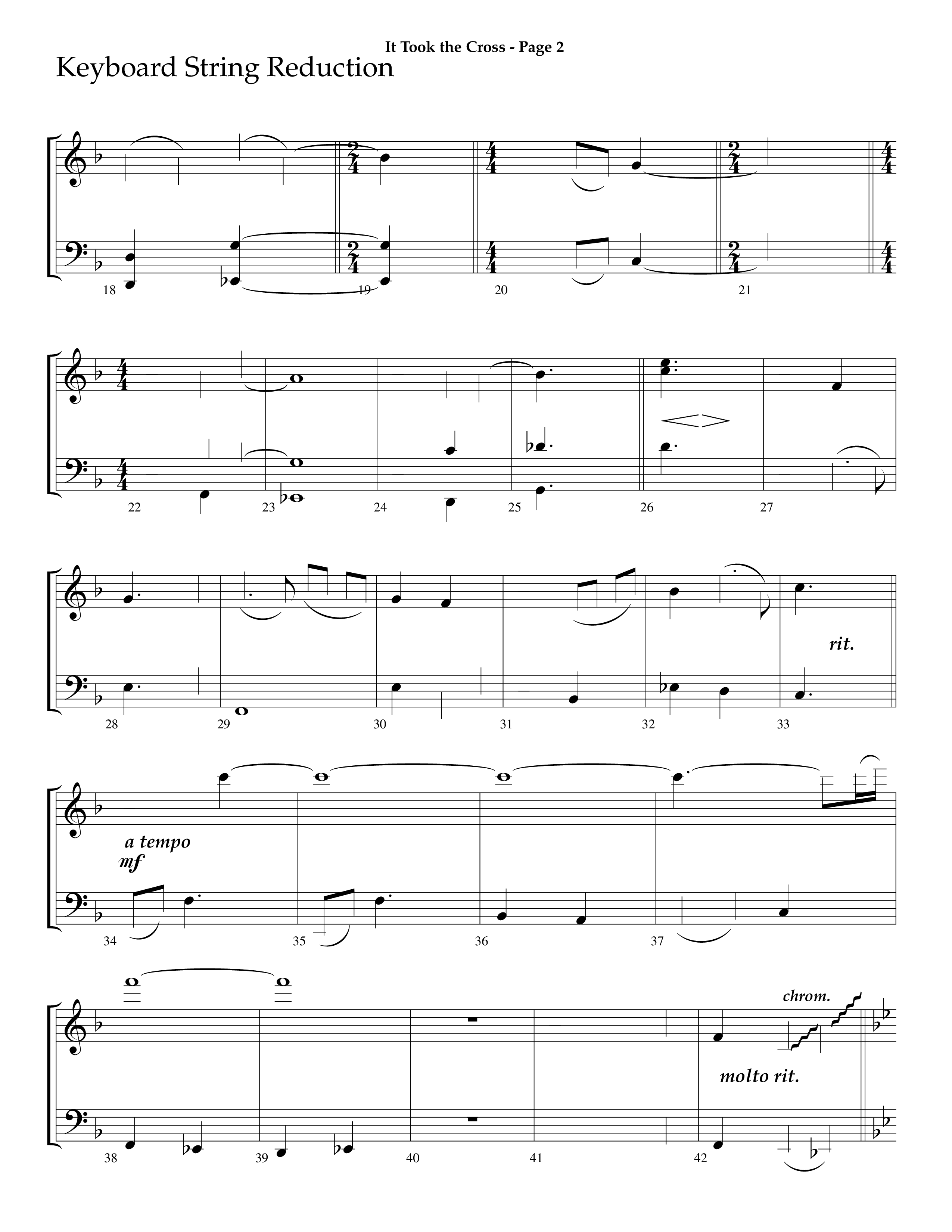 It Took The Cross (with The Old Rugged Cross) (Choral Anthem SATB) String Reduction (Lifeway Choral / Arr. Dave Williamson)