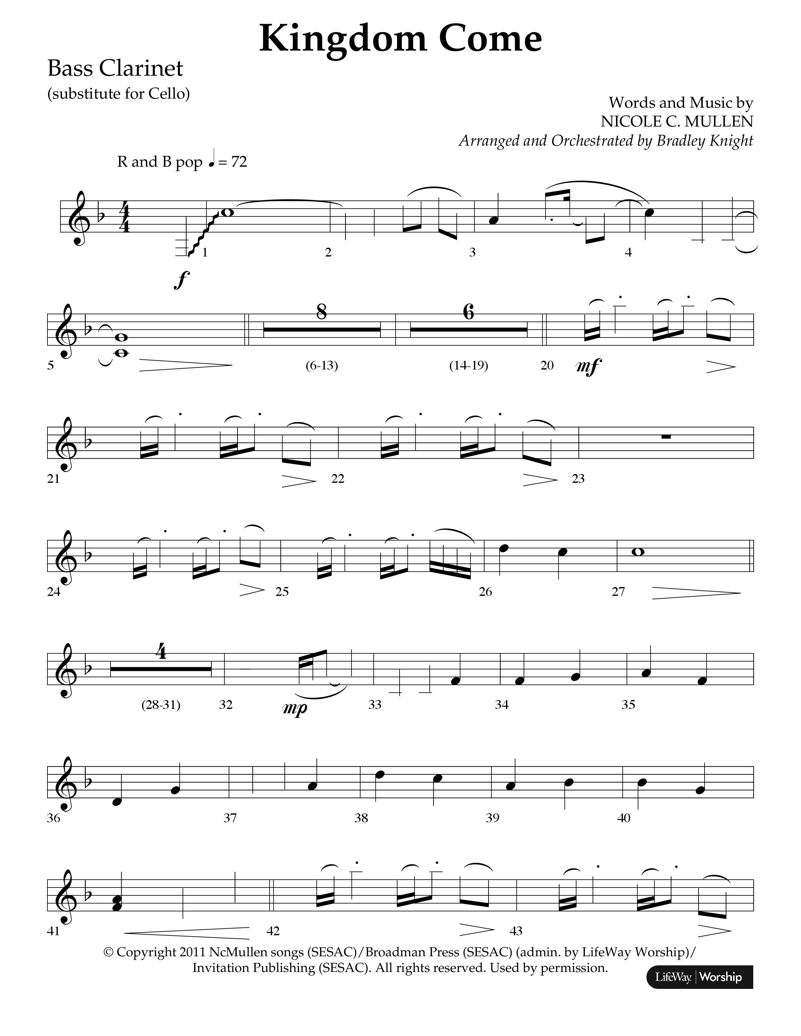 Kingdom Come (Choral Anthem SATB) Bass Clarinet (Lifeway Choral / Arr. Bradley Knight)