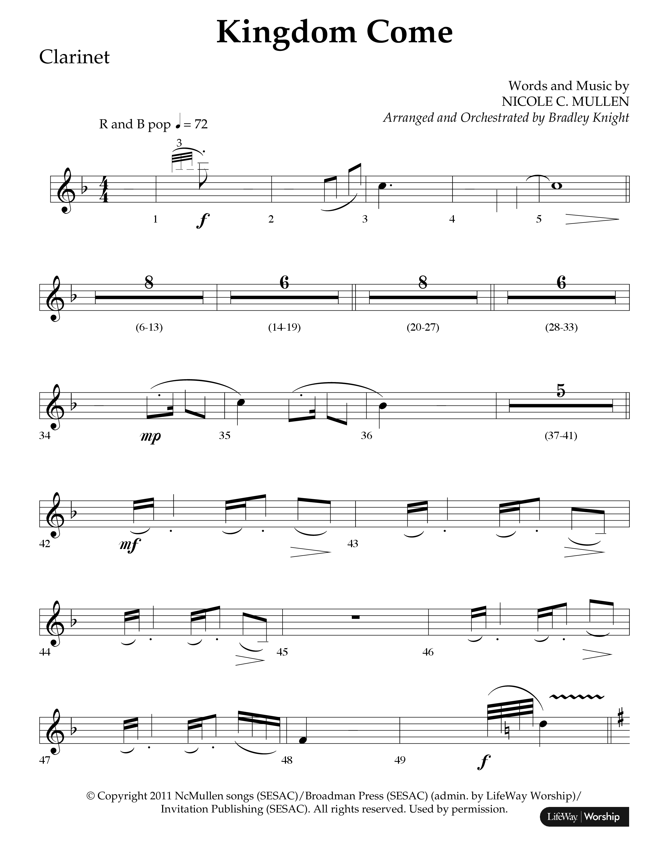Kingdom Come (Choral Anthem SATB) Clarinet 1/2 (Lifeway Choral / Arr. Bradley Knight)