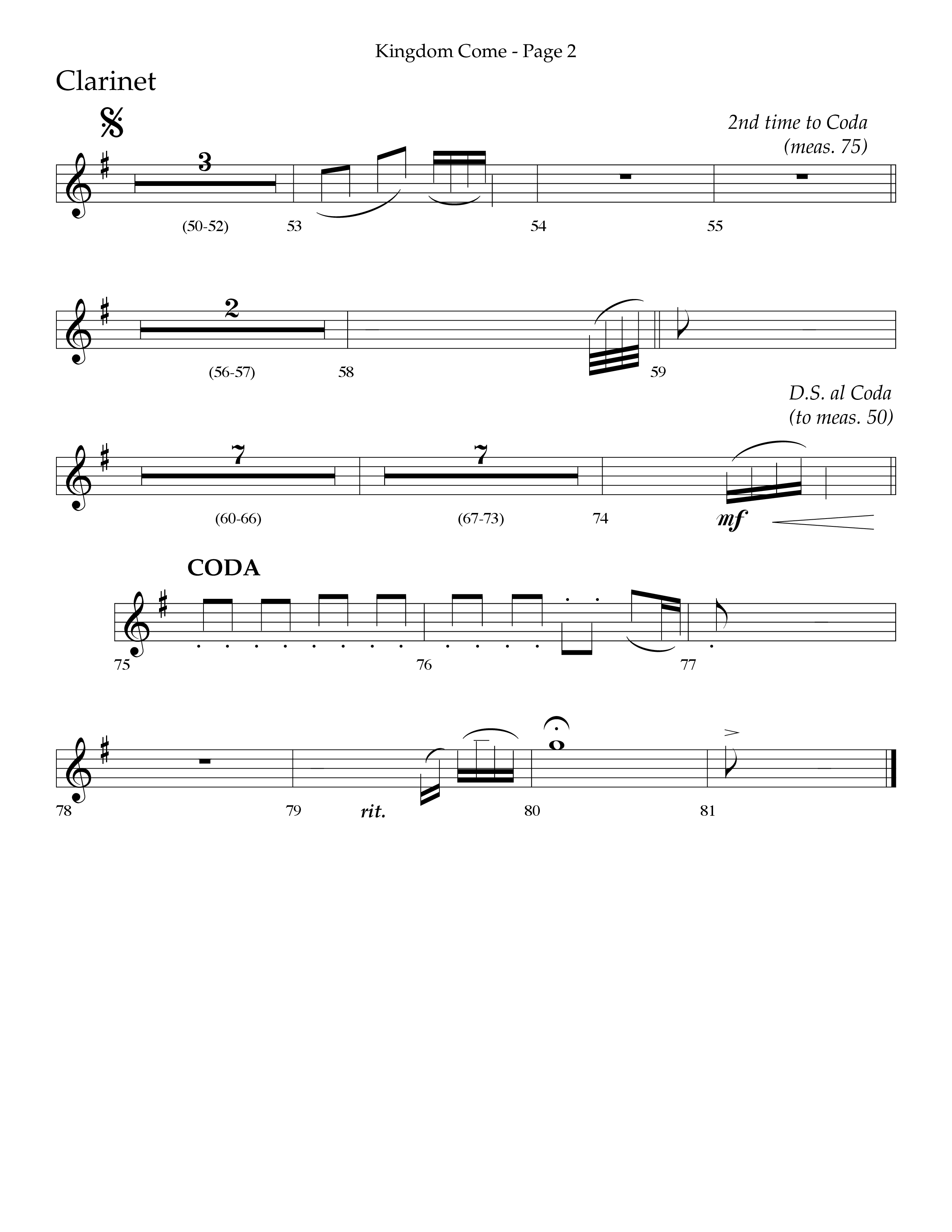 Kingdom Come (Choral Anthem SATB) Clarinet 1/2 (Lifeway Choral / Arr. Bradley Knight)