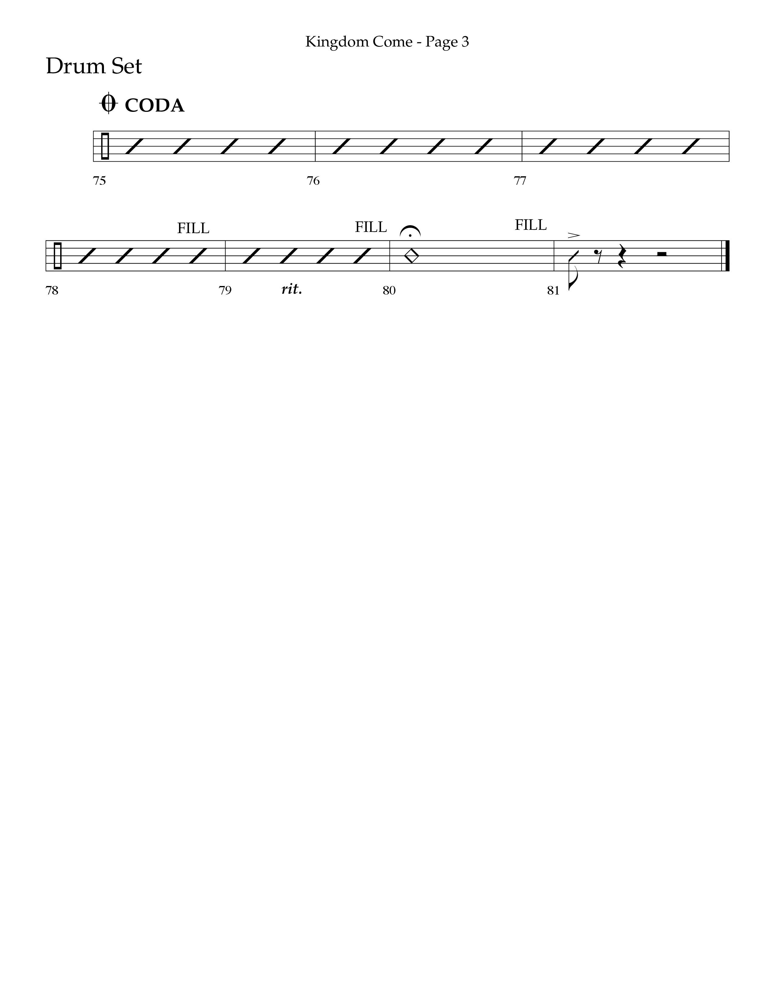 Kingdom Come (Choral Anthem SATB) Drum Set (Lifeway Choral / Arr. Bradley Knight)