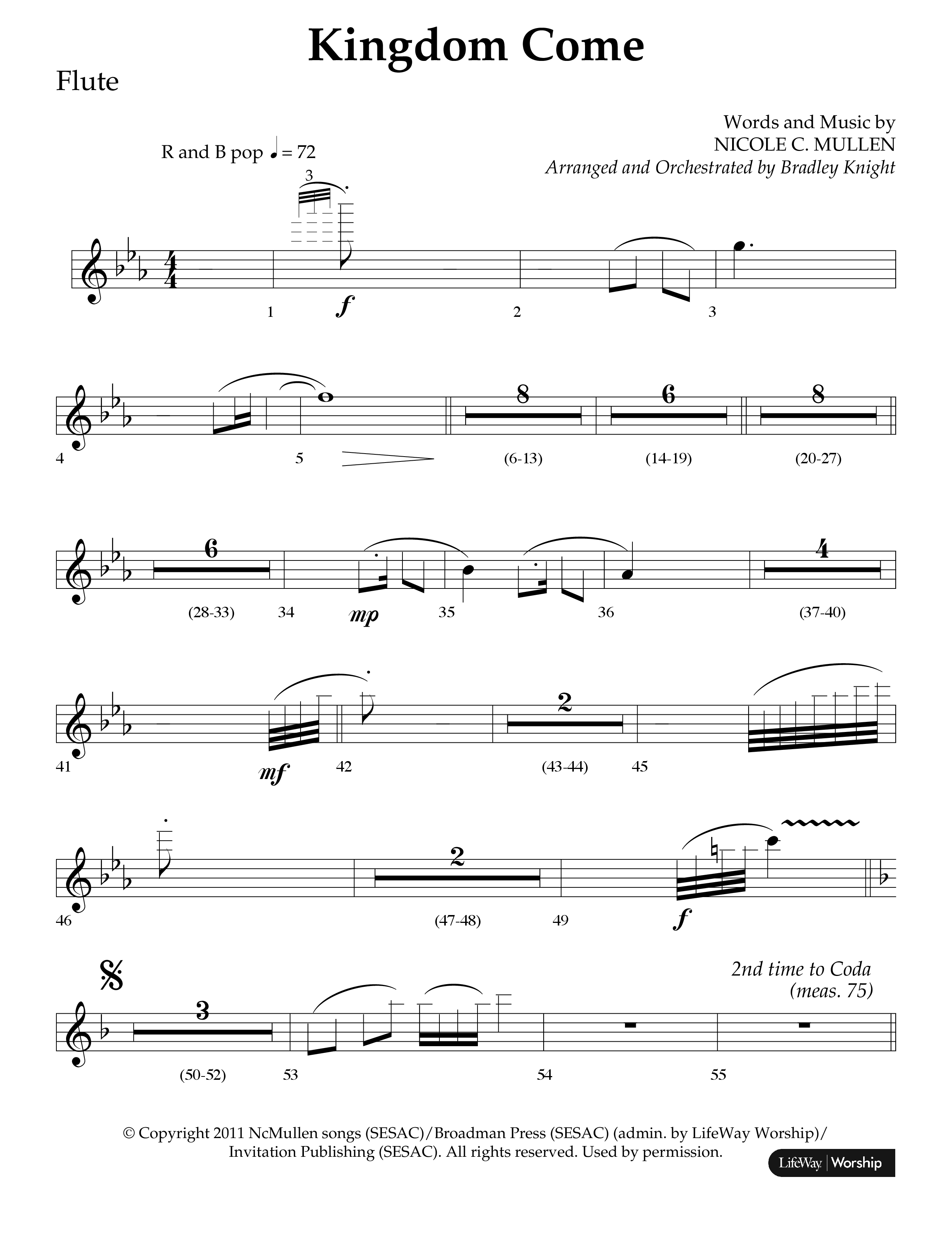 Kingdom Come (Choral Anthem SATB) Flute (Lifeway Choral / Arr. Bradley Knight)